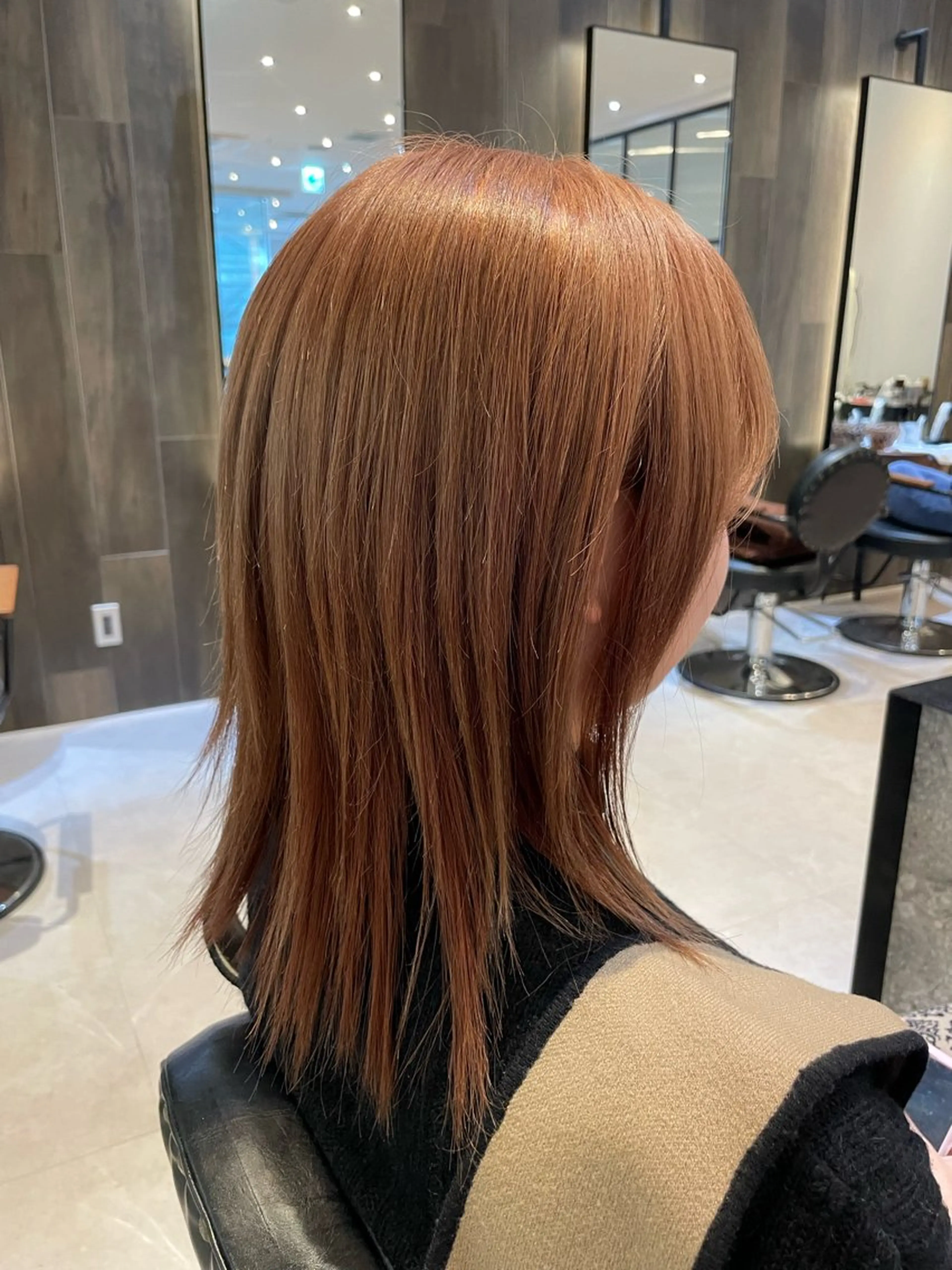 ミディアム カラー ベージュカラー ピンクカラー ピンクベージュ オリーブカラー🫒/ ハッシュカット/みゆのヘアスタイル