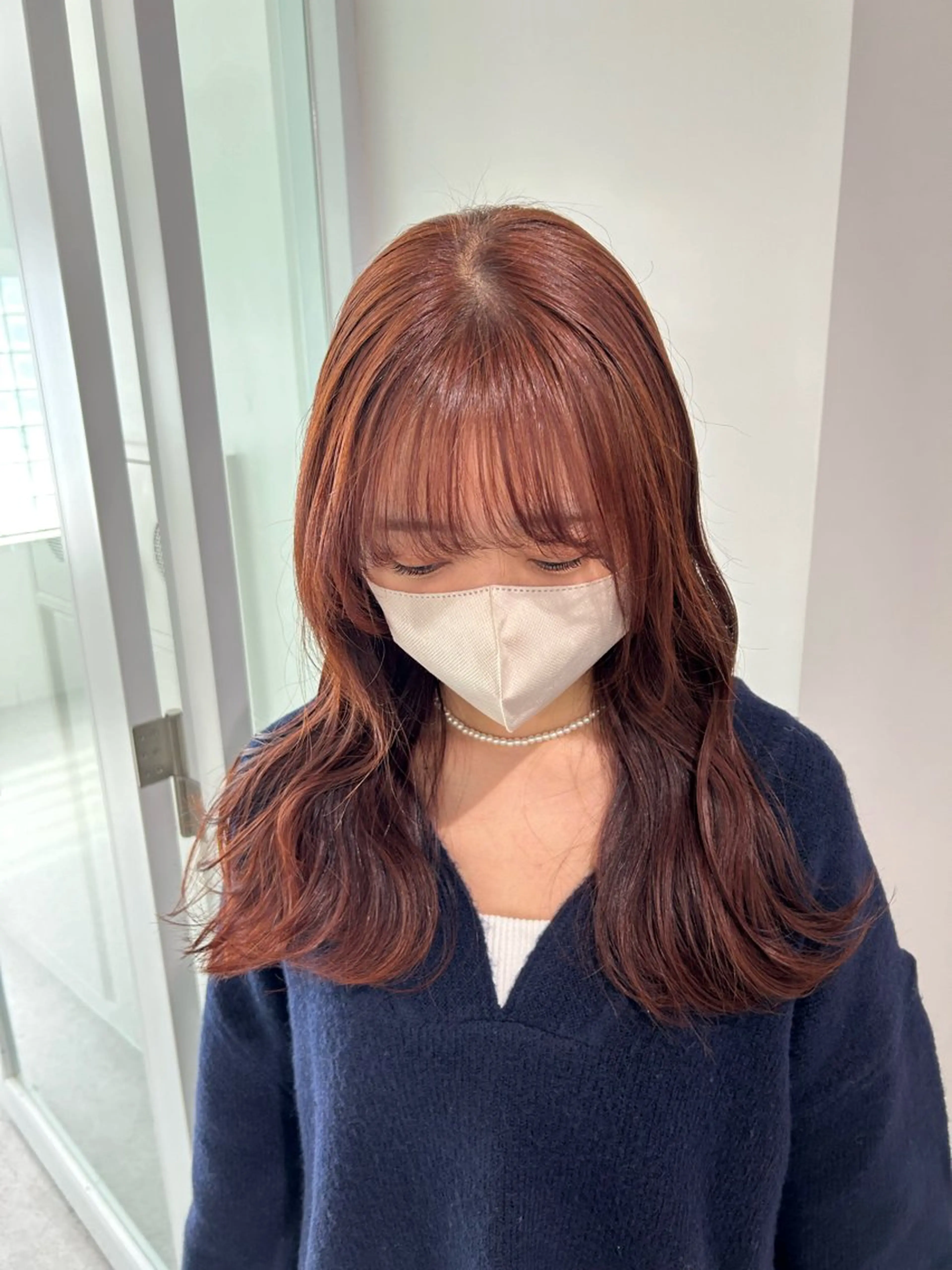 セミロング カラー 愛結 暖色カラー🎀🩰のヘアスタイル