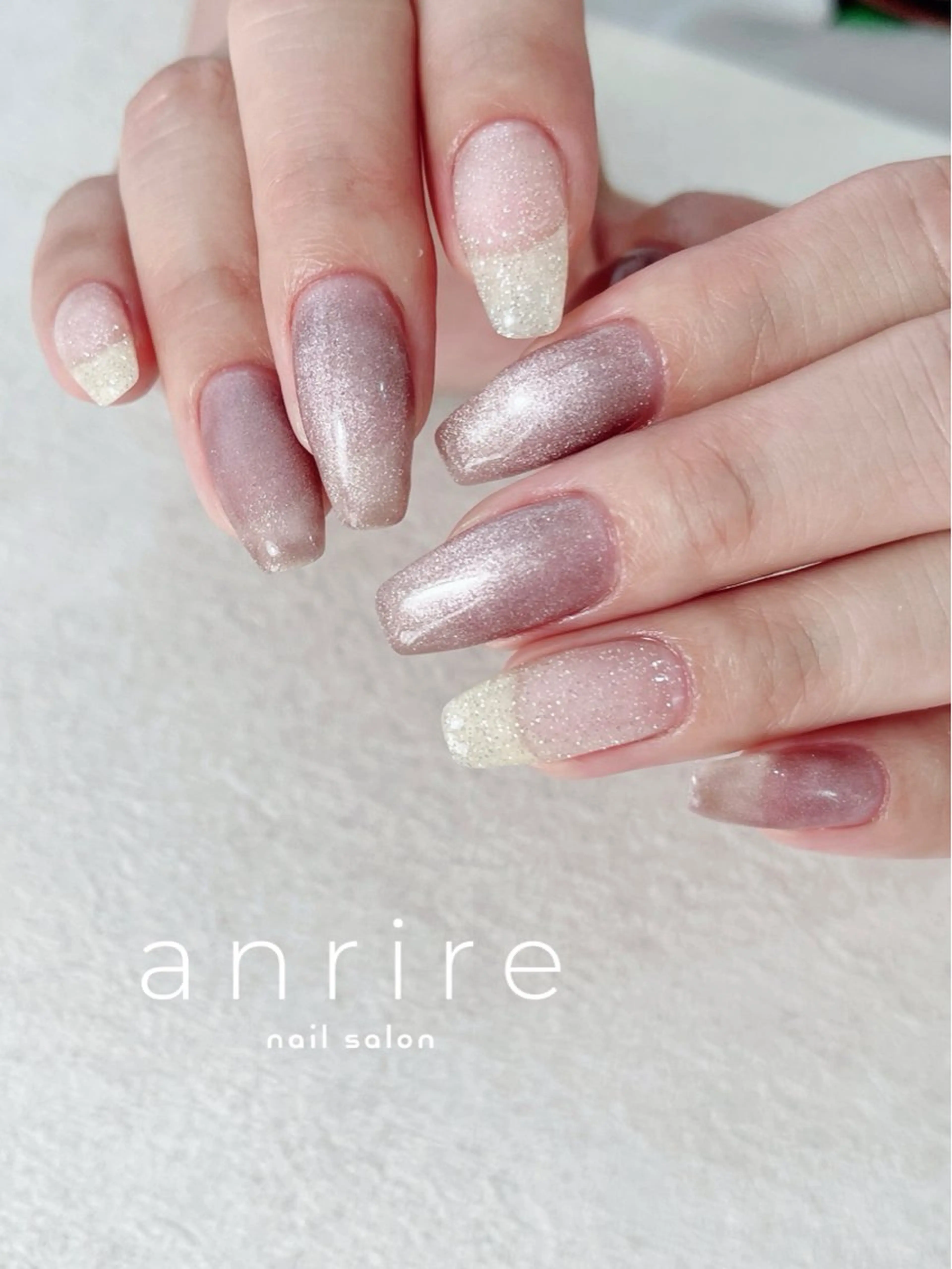 ネイル フラッシュネイル ジェルネイル キラキラネイル ロングネイル マグネットネイル ハンドネイル nailsalon anrireのネイルデザイン
