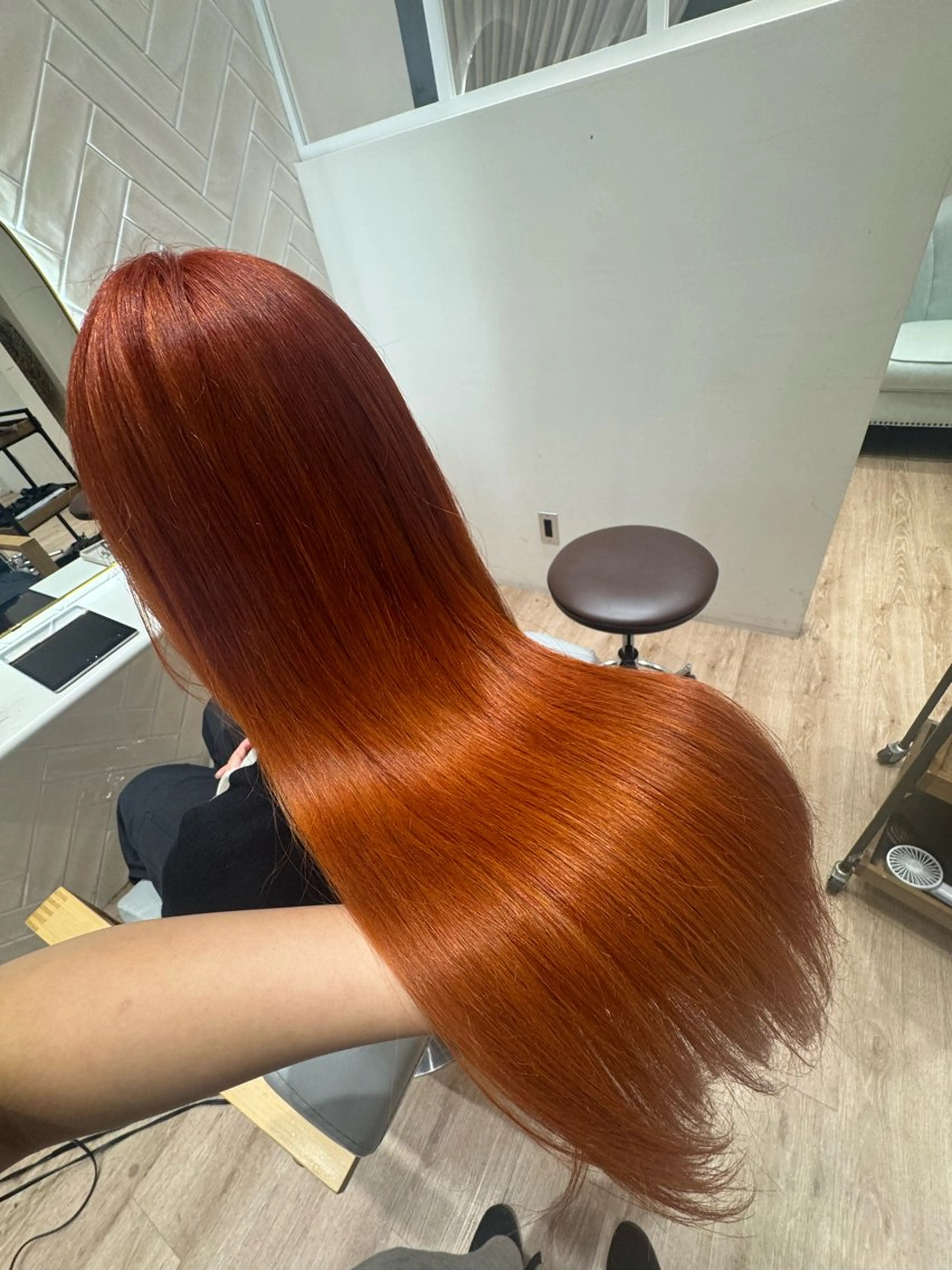 ロング カラー ハイトーンカラー トリートメント 河添 麗菜のヘアスタイル