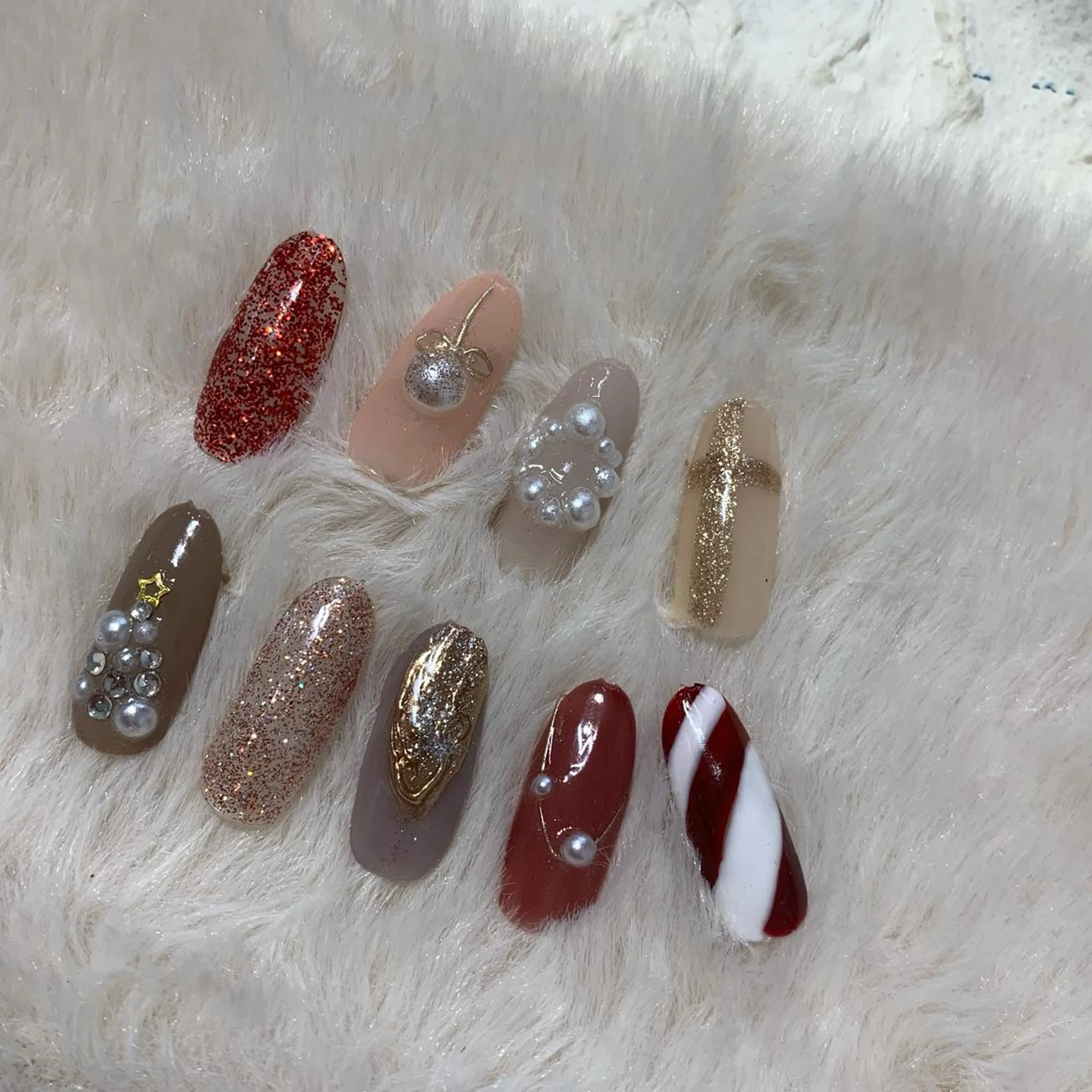 ネイル 冬ネイル クリスマス マキノ ユイのネイルデザイン