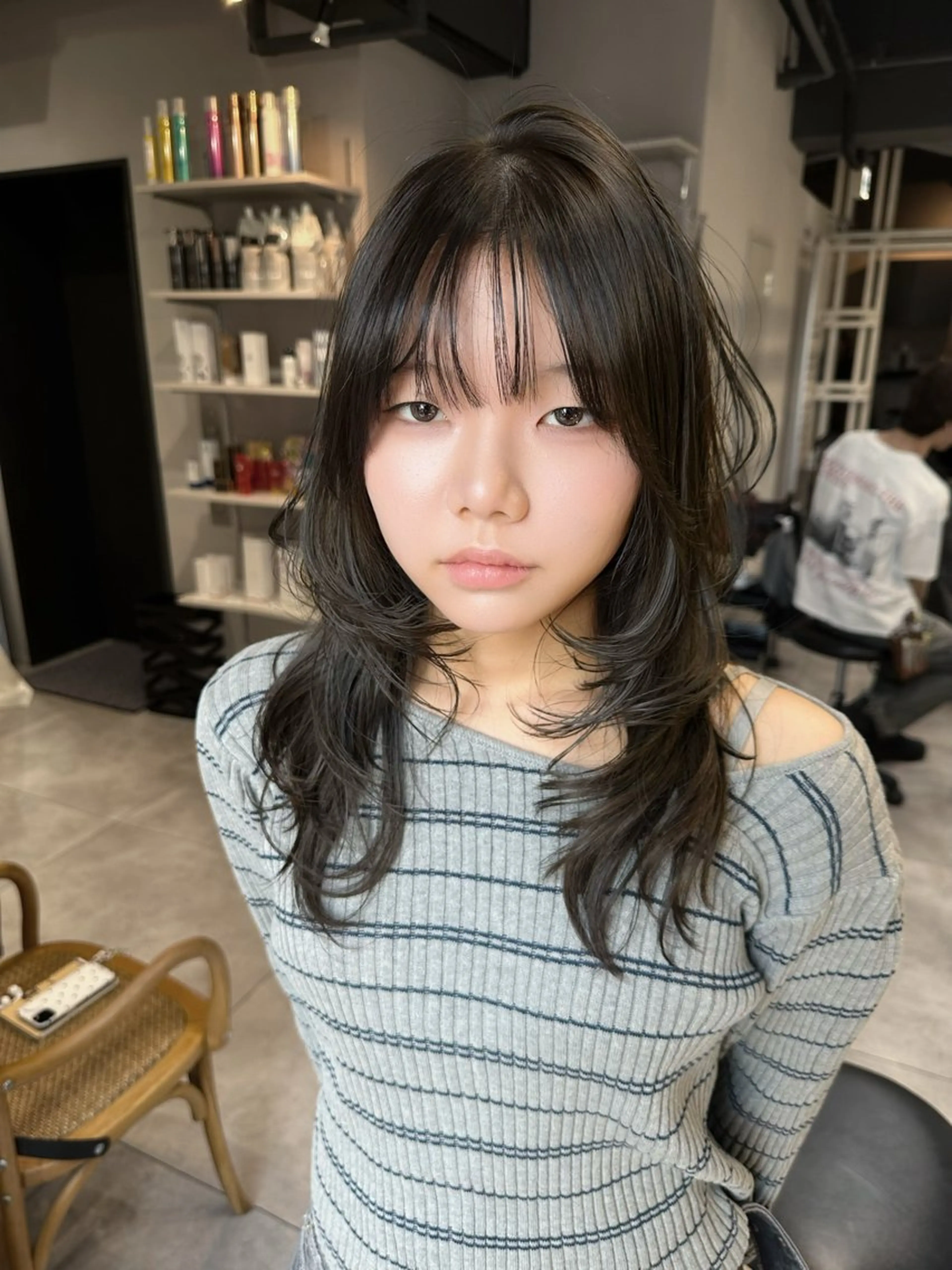 セミロング ハッシュカット レイヤーカット カット ヘアカラー KURO/韓国ヘア /レイヤーカットのヘアスタイル