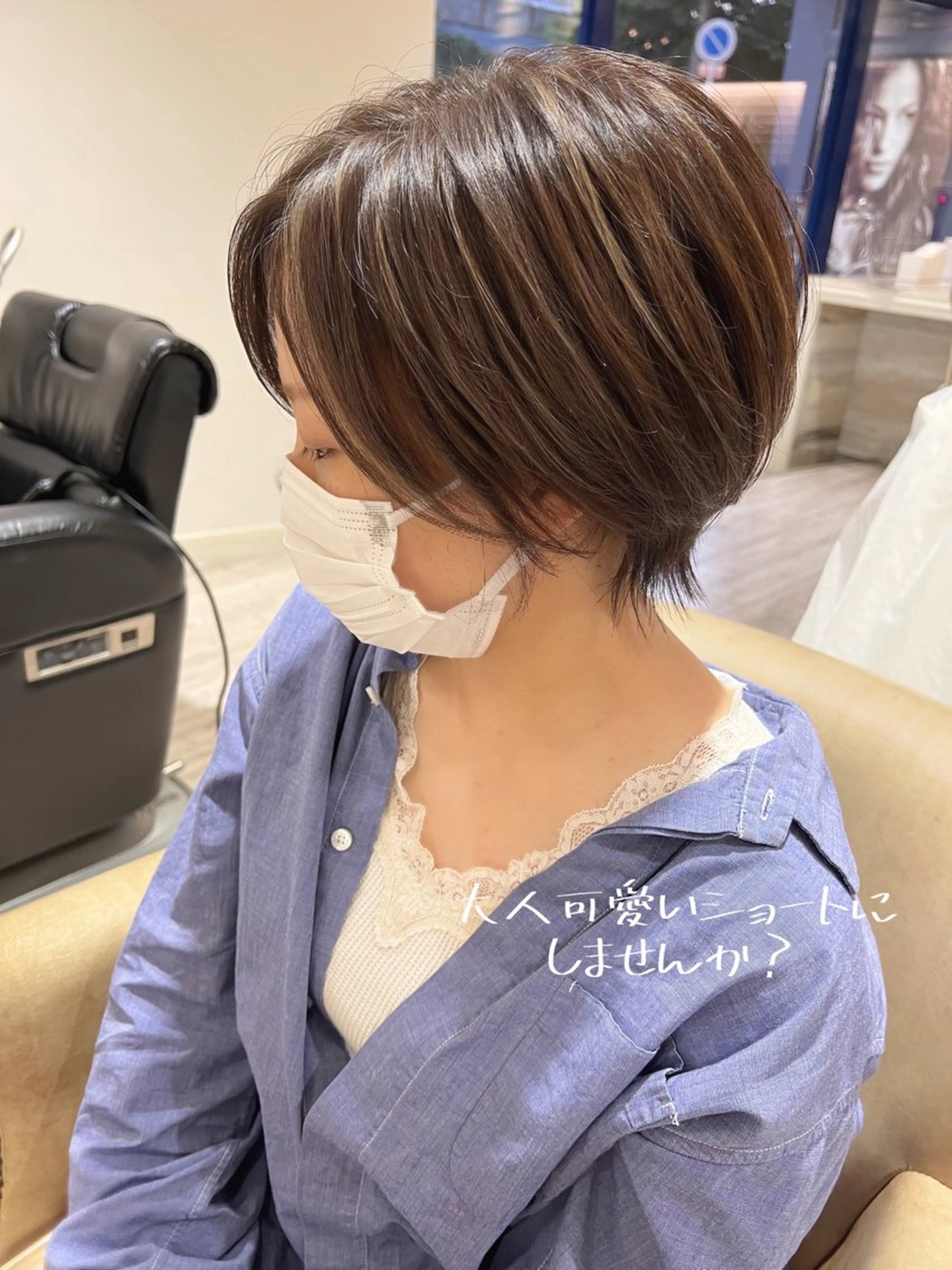 ショート カラー ハンサムショート バレイヤージュ ハイライトカラー ハイライト レイヤーカット カット ヘアカラー ヘッドスパ ショート/韓国ヘア 押本恵一のヘアスタイル