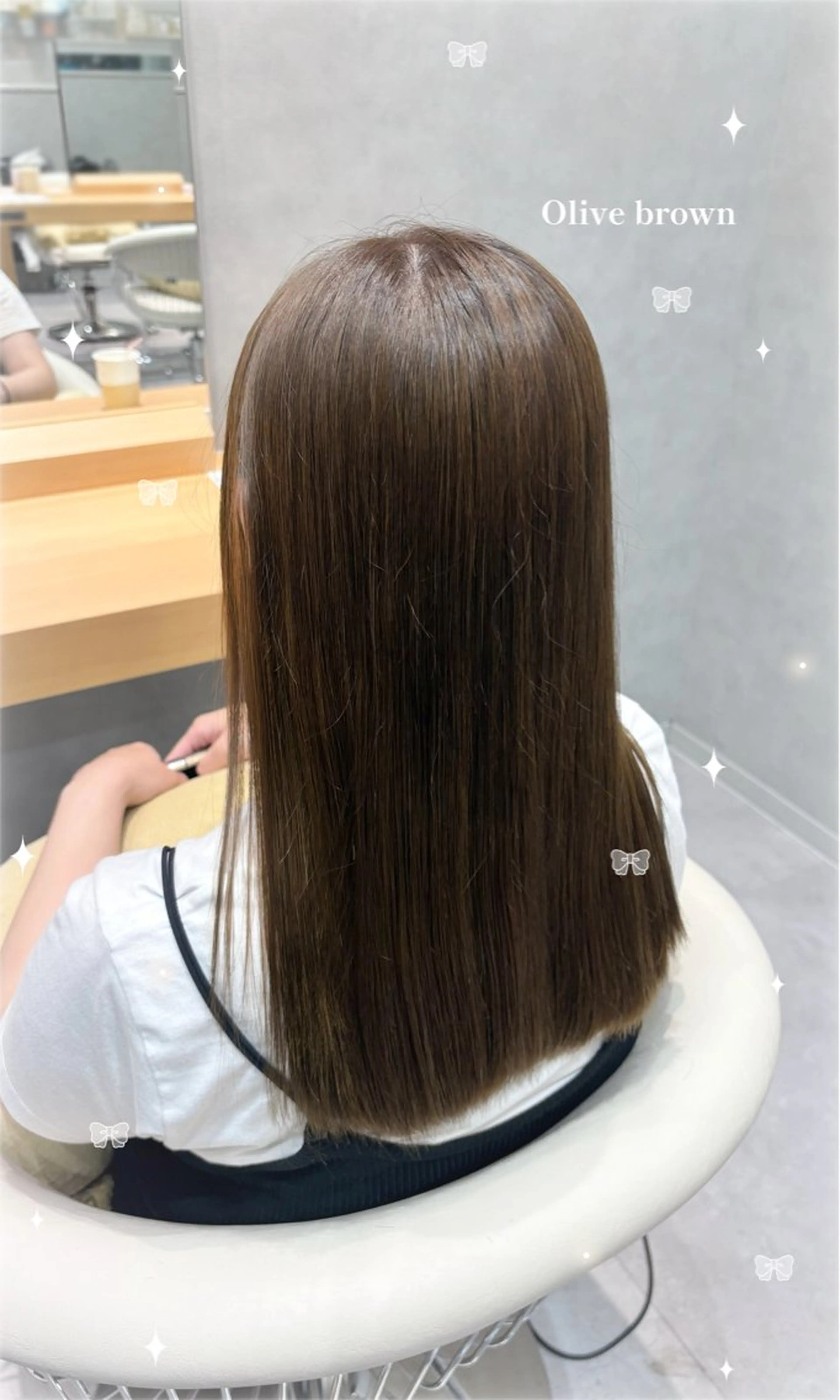 ミディアム カラー ブラウンカラー 透明感カラー オリーブブラウン 河野 葉月のヘアスタイル