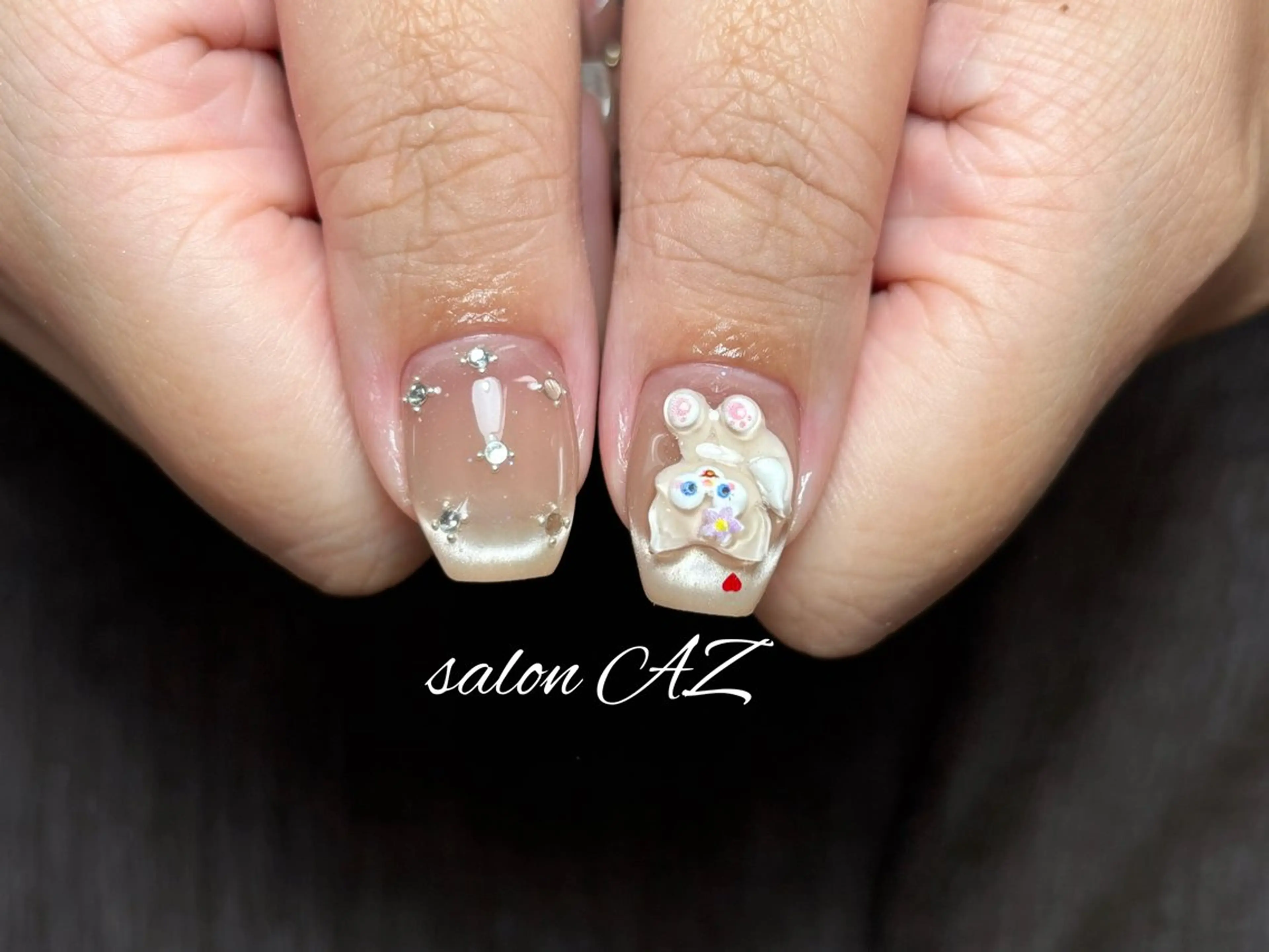ネイル アートネイル 長さ出し フットネイル フレンチネイル ジェルネイル ハンドネイル salon AZのネイルデザイン