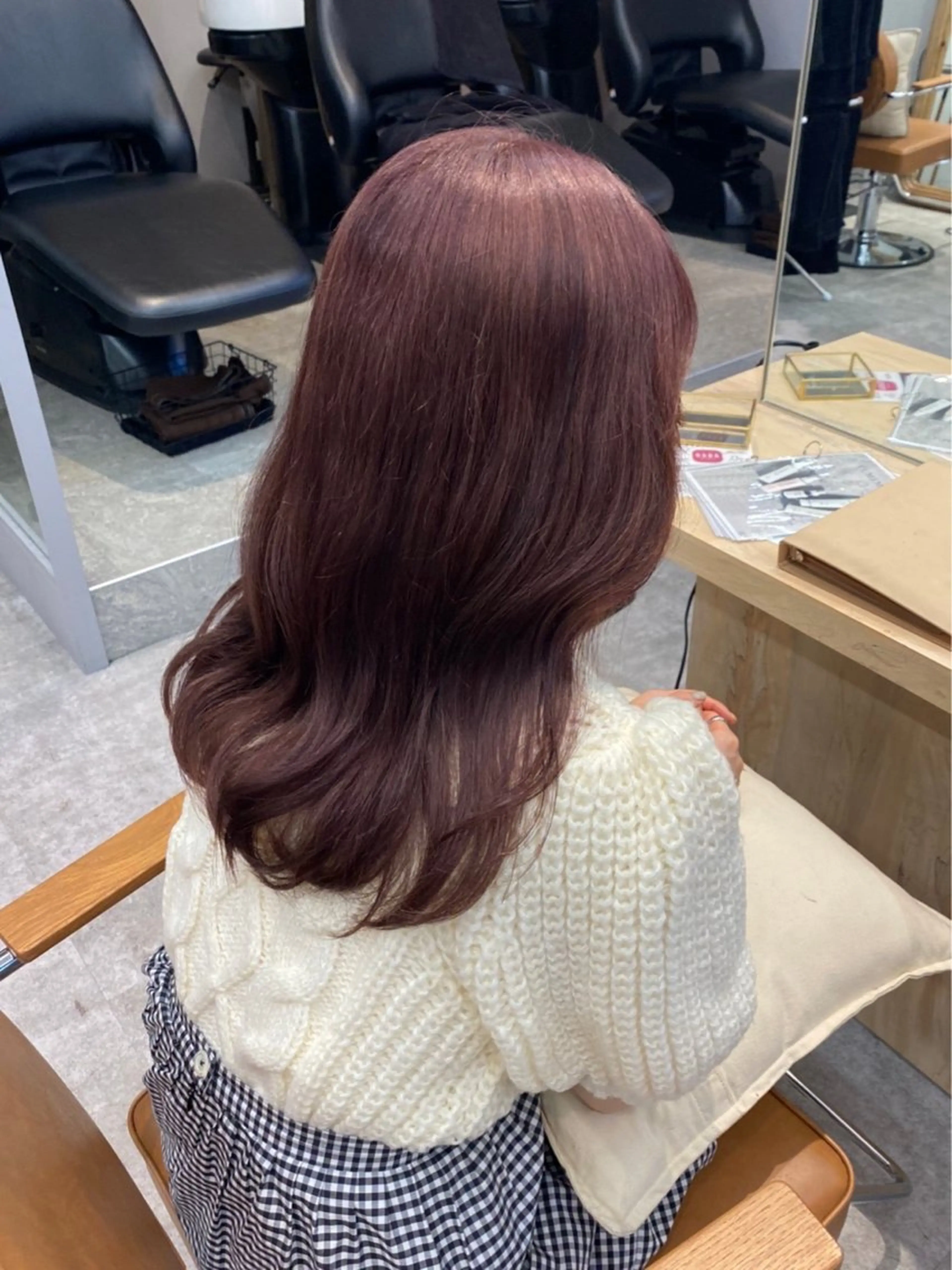 セミロング カラー ninaアイドル前髪 ×透明感🎀のヘアスタイル