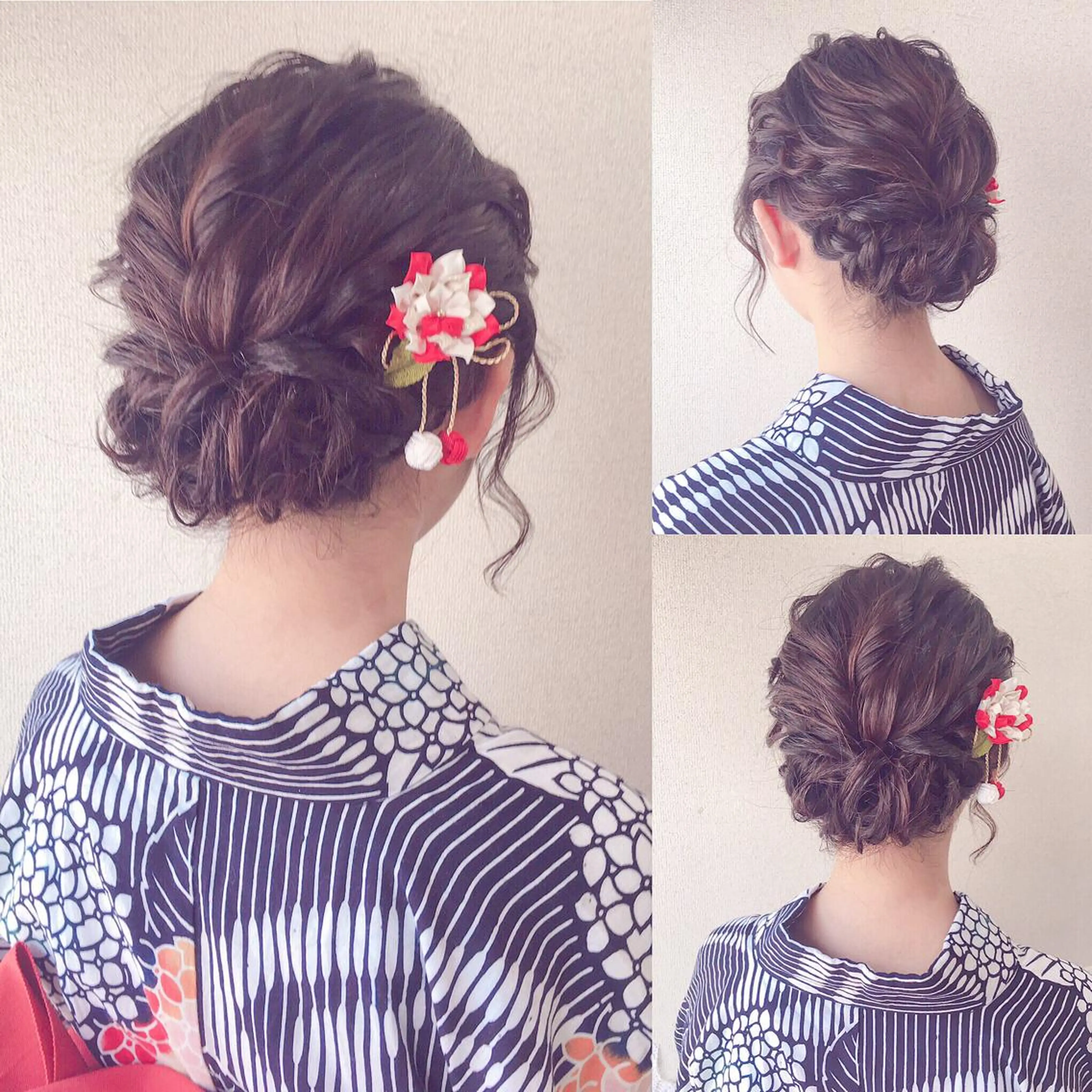 ミディアム ヘアアレンジ 浴衣 着付け 角田 安のヘアスタイル