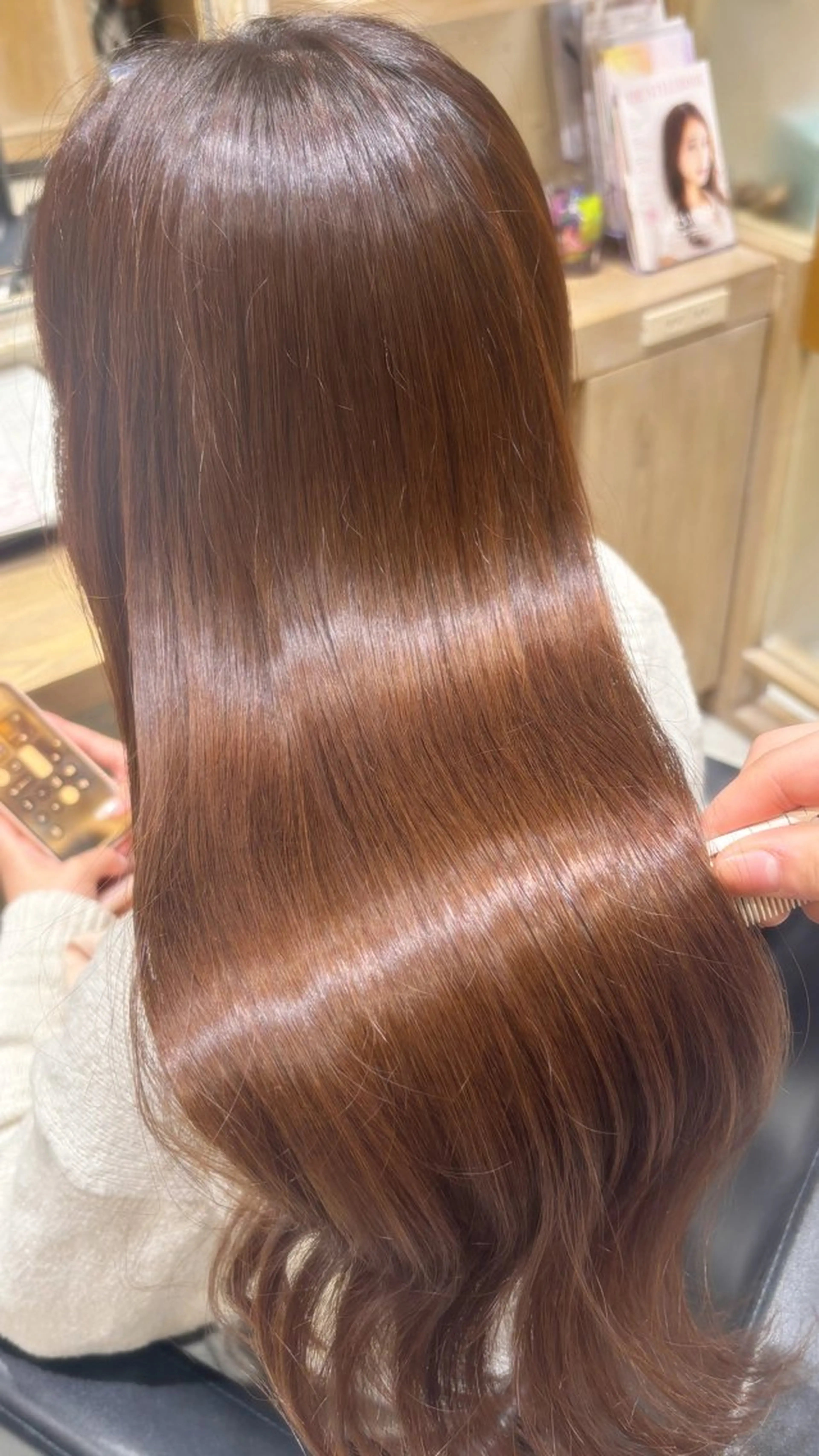 ロング カット ヘアカラー トリートメント ヘッドスパ 透明感グレージュ/ 縮毛矯正/静岡のヘアスタイル