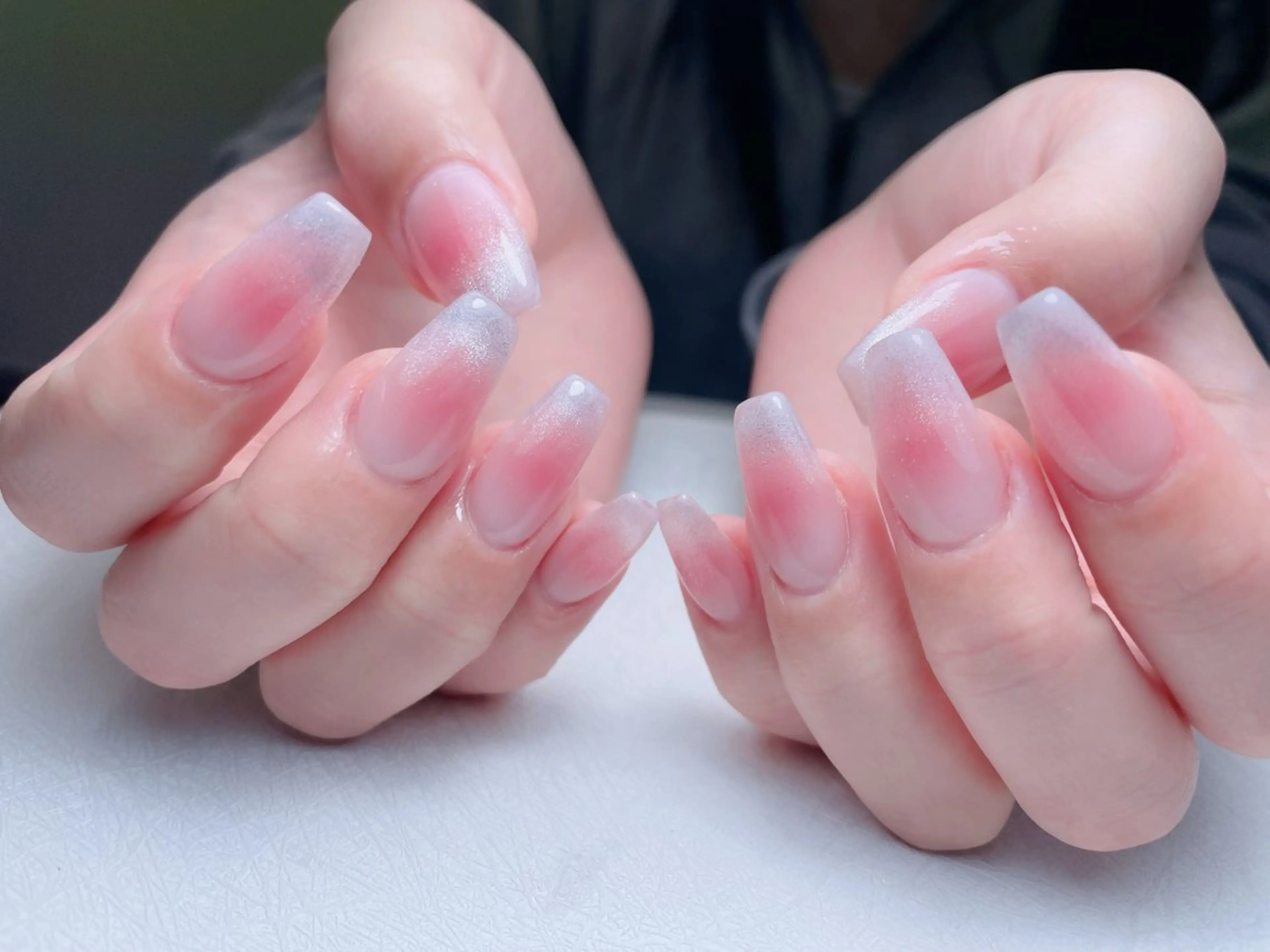 ネイル オーロラネイル 長さ出し フットネイル フレンチネイル 韓国ネイル 中野駅から2分 MEO NAILのネイルデザイン