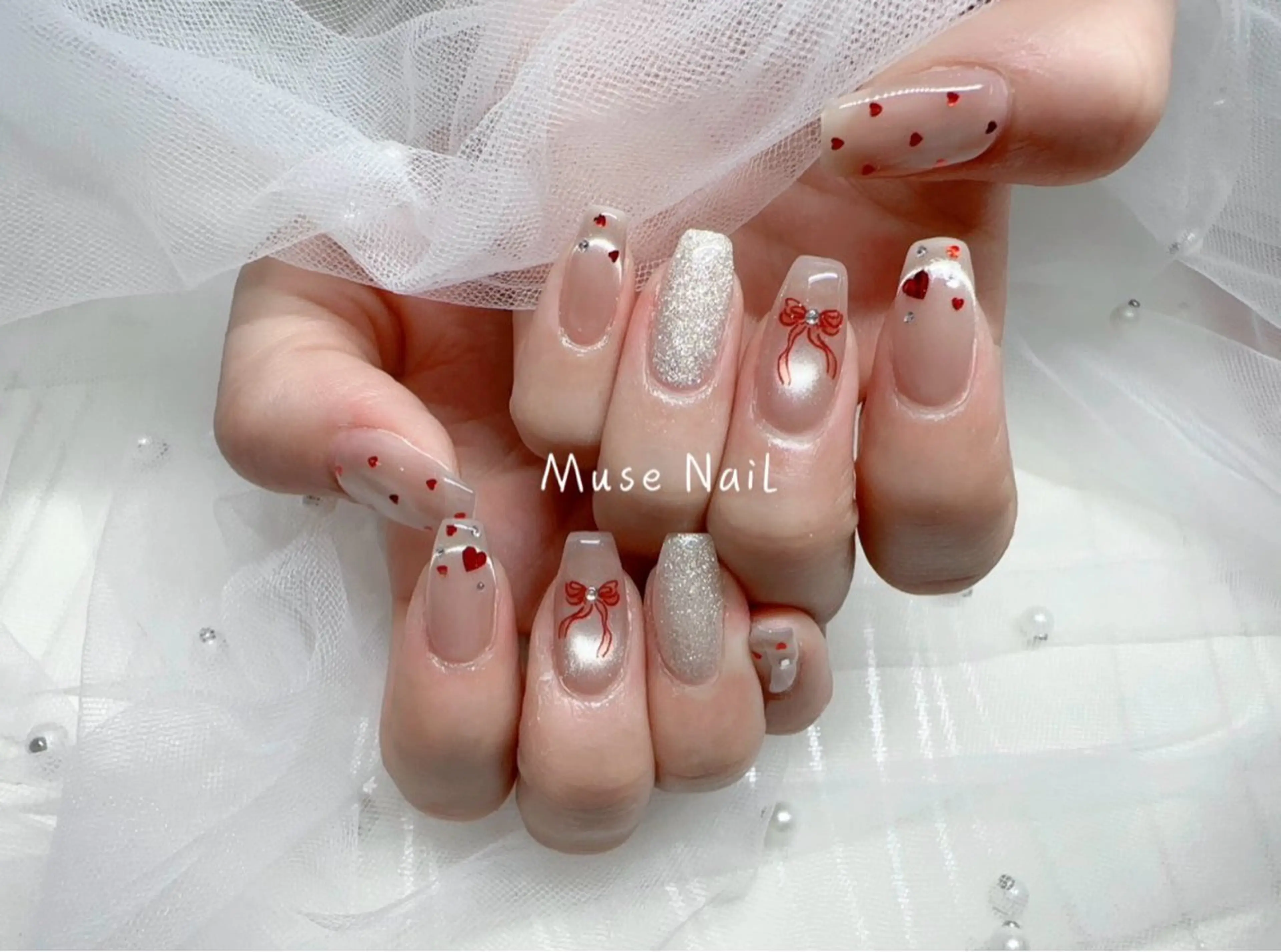 ネイル バレンタイン ハンドネイル muse nailのネイルデザイン