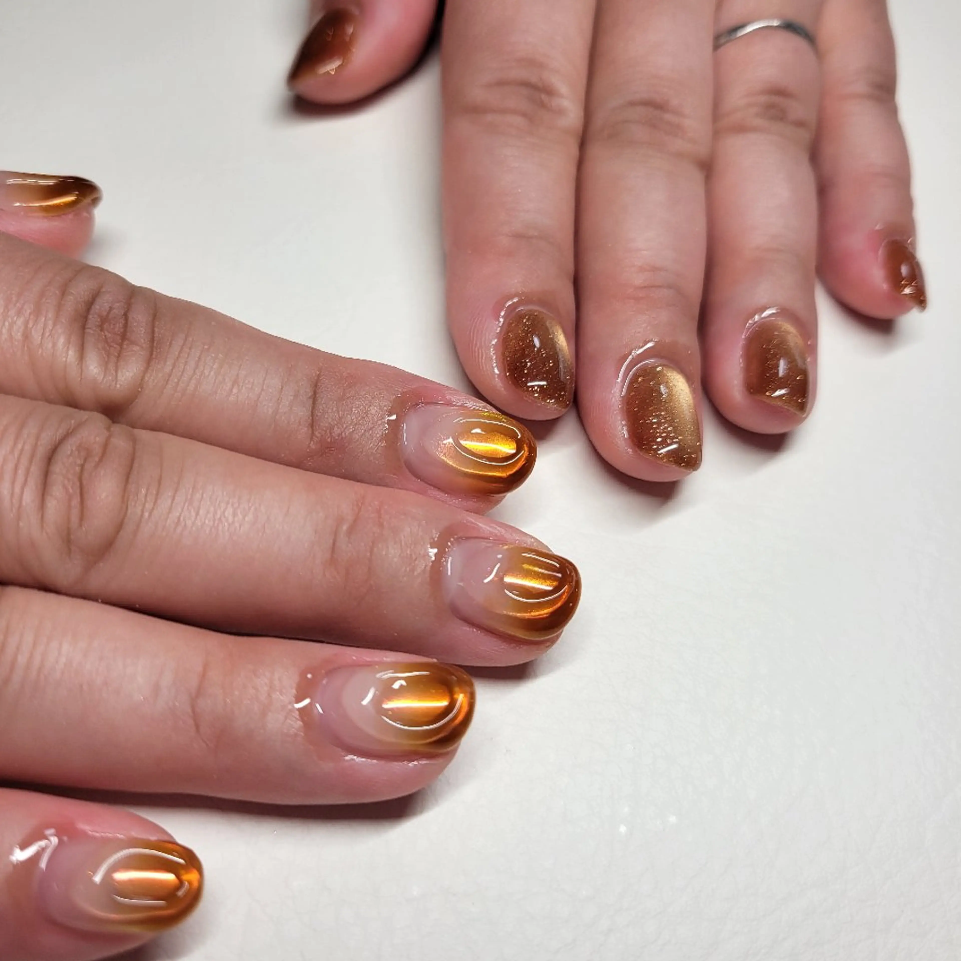 ネイル ミラーネイル ハンドネイル ハンドケア プティネイル 益城町のネイルデザイン