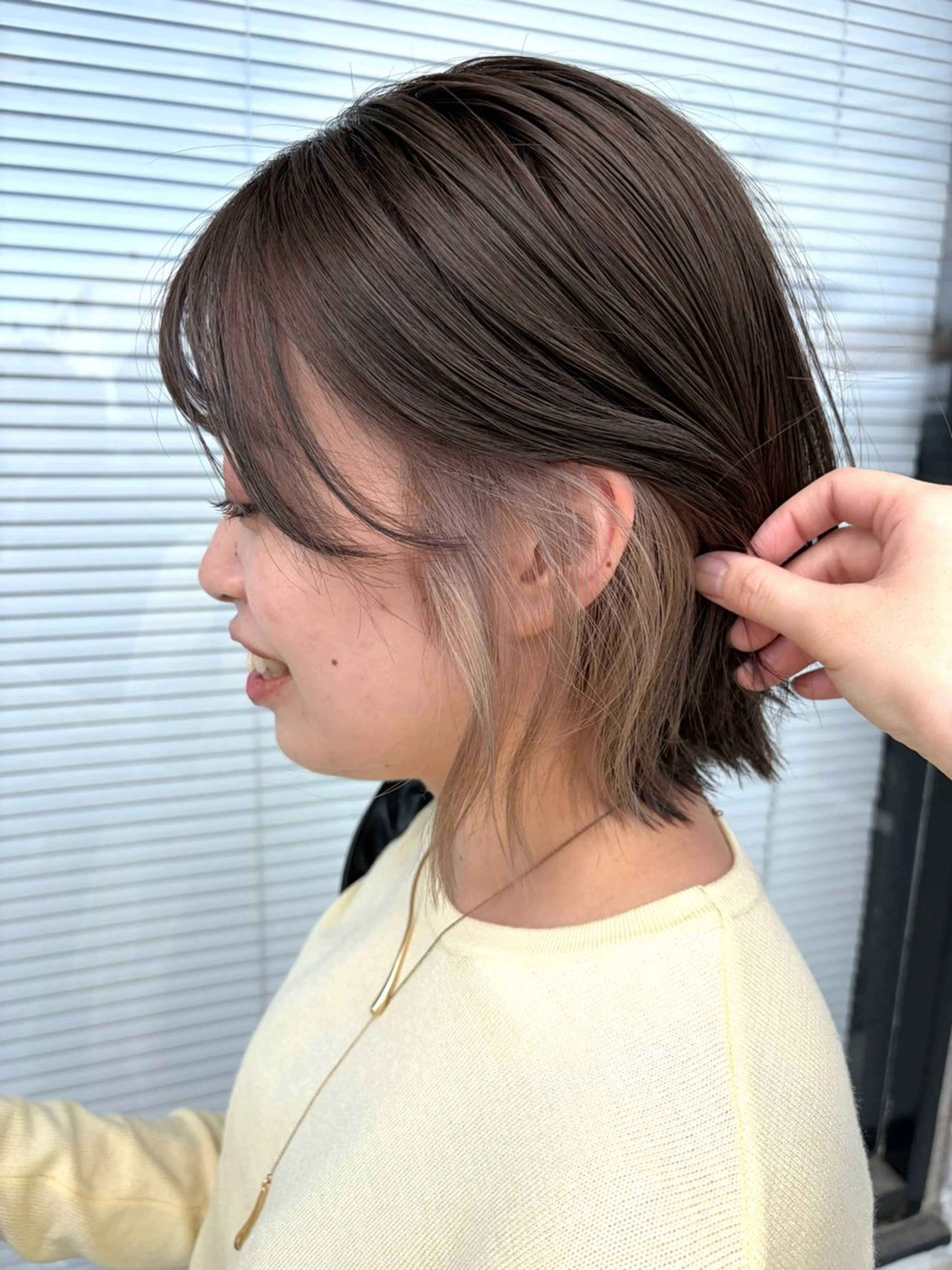 レディースカット+インナーブリーチ+カラーの写真