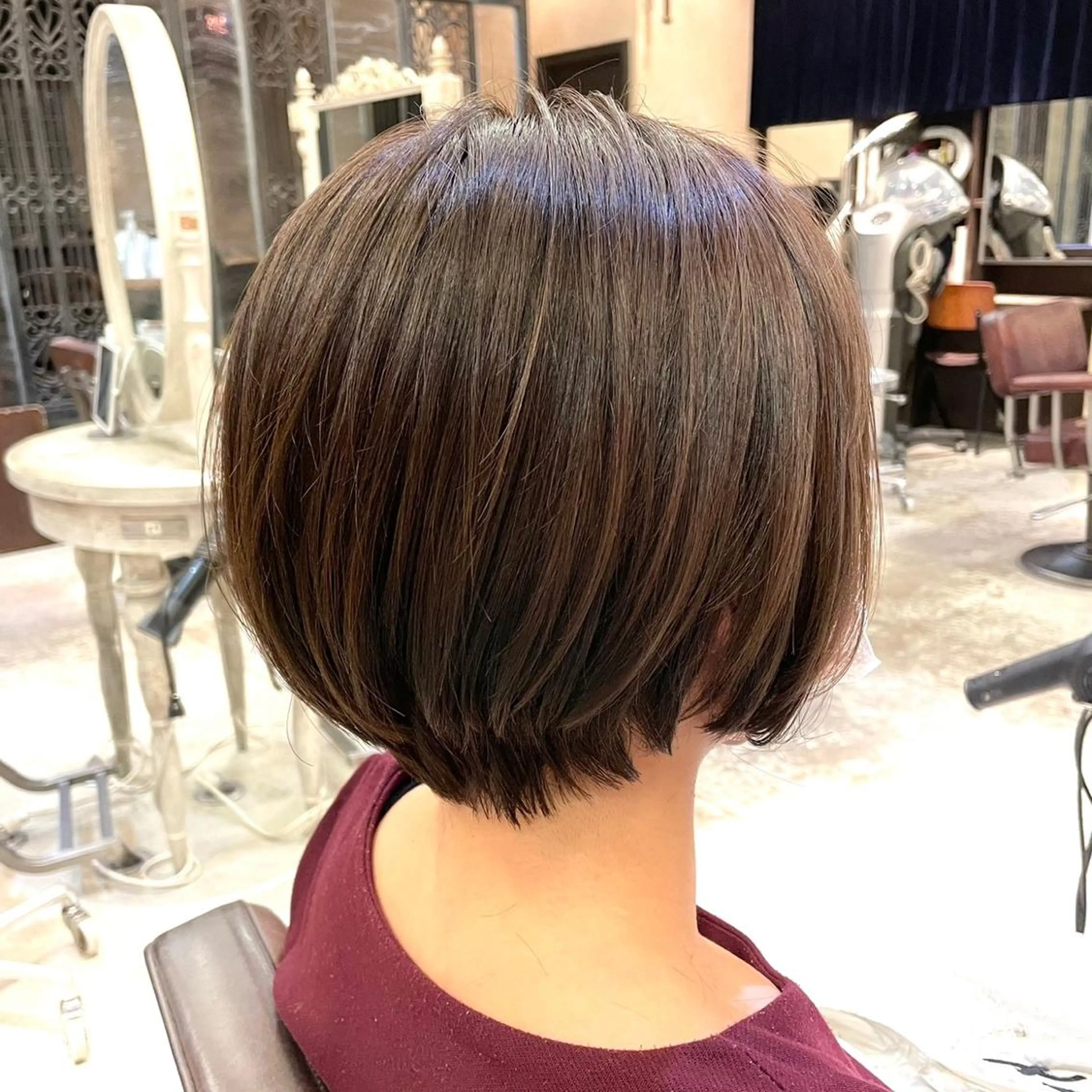 ショート カラー 髪質改善 韓国風ヘア レイヤーカット ショートヘア トリートメント 銀座No.1髪質改善 縮毛矯正/本木のヘアスタイル