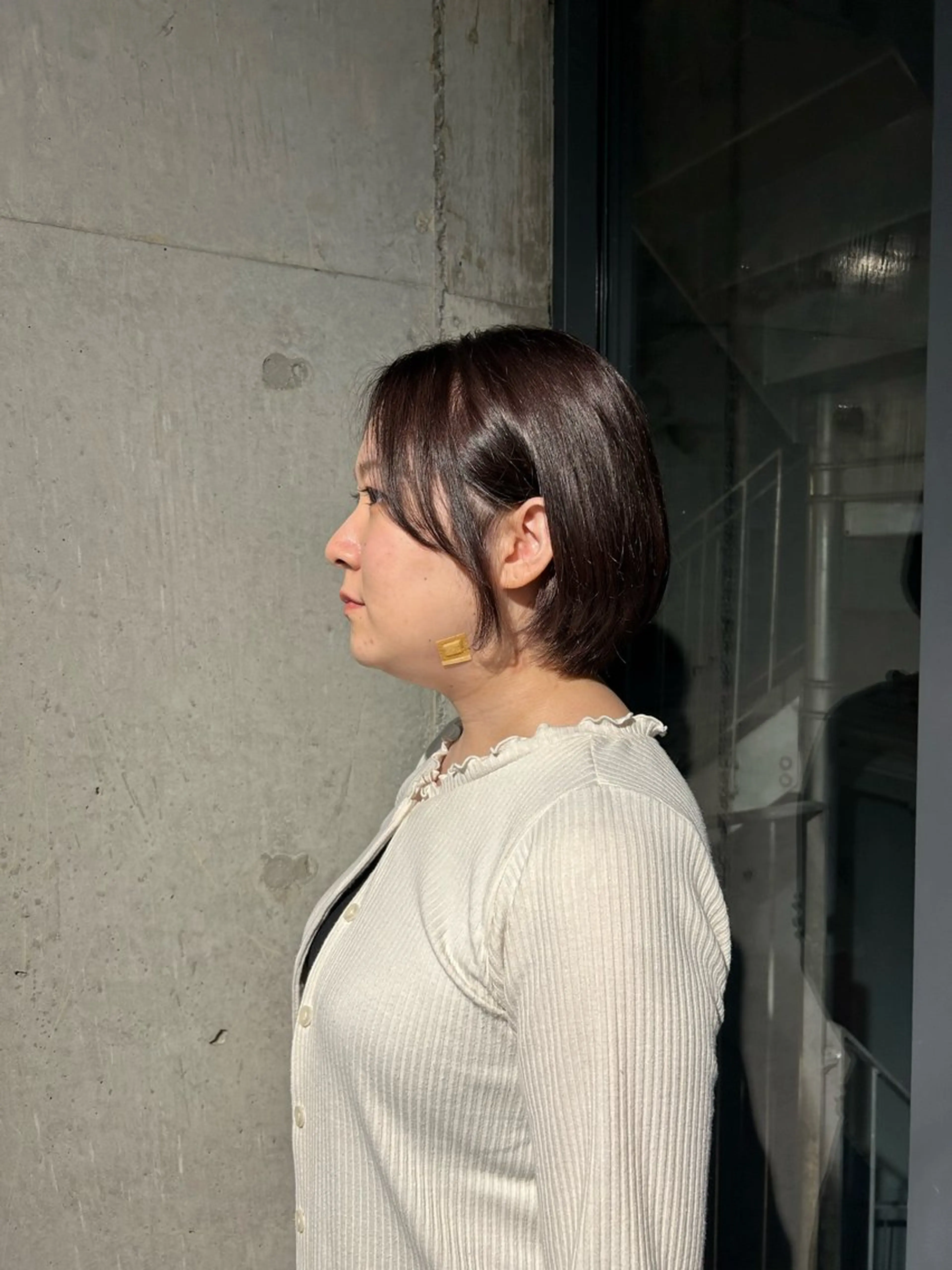 ショート カラー ブリーチ 顔周りカット 葉月/ボブ/ 透明感カラー／中目黒のヘアスタイル