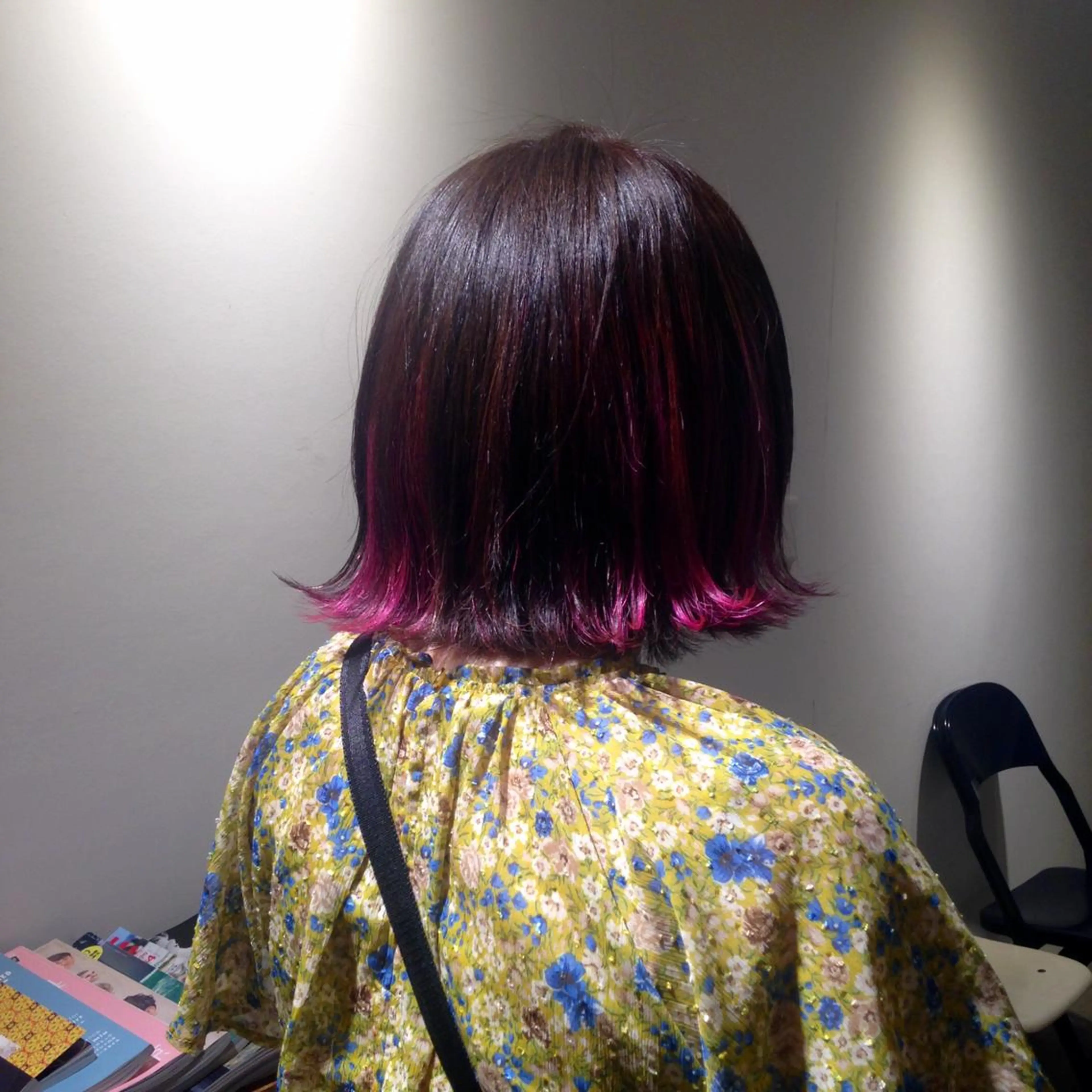 ミディアム カラー ピンクカラー コウノス マサコのヘアスタイル