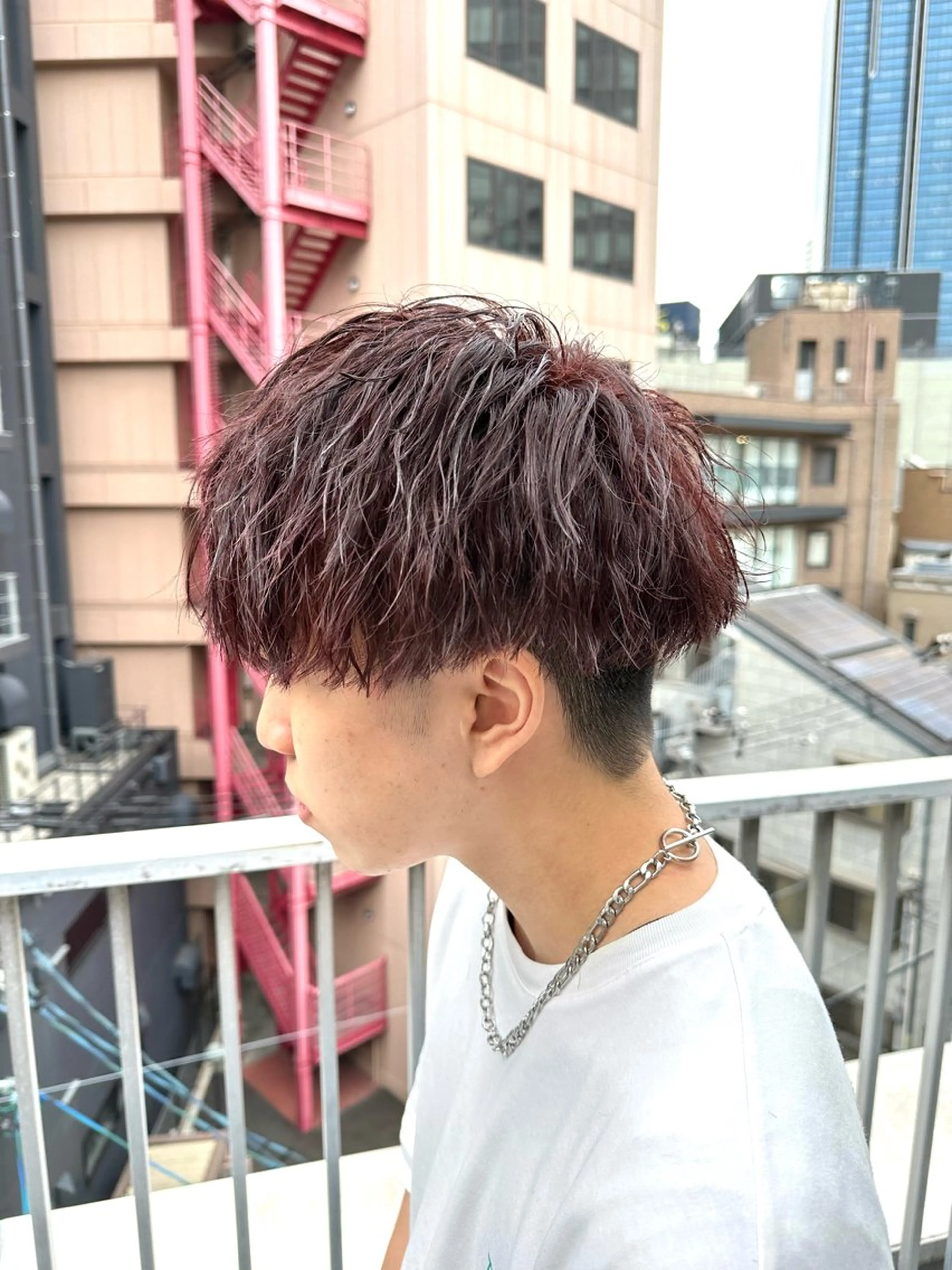 パーマ メンズ アップバング マッシュ メンズパーマ メンズツイストパーマ ツイストスパイラルパーマ 梅田中崎町メンズ 美容師ユースケのヘアスタイル