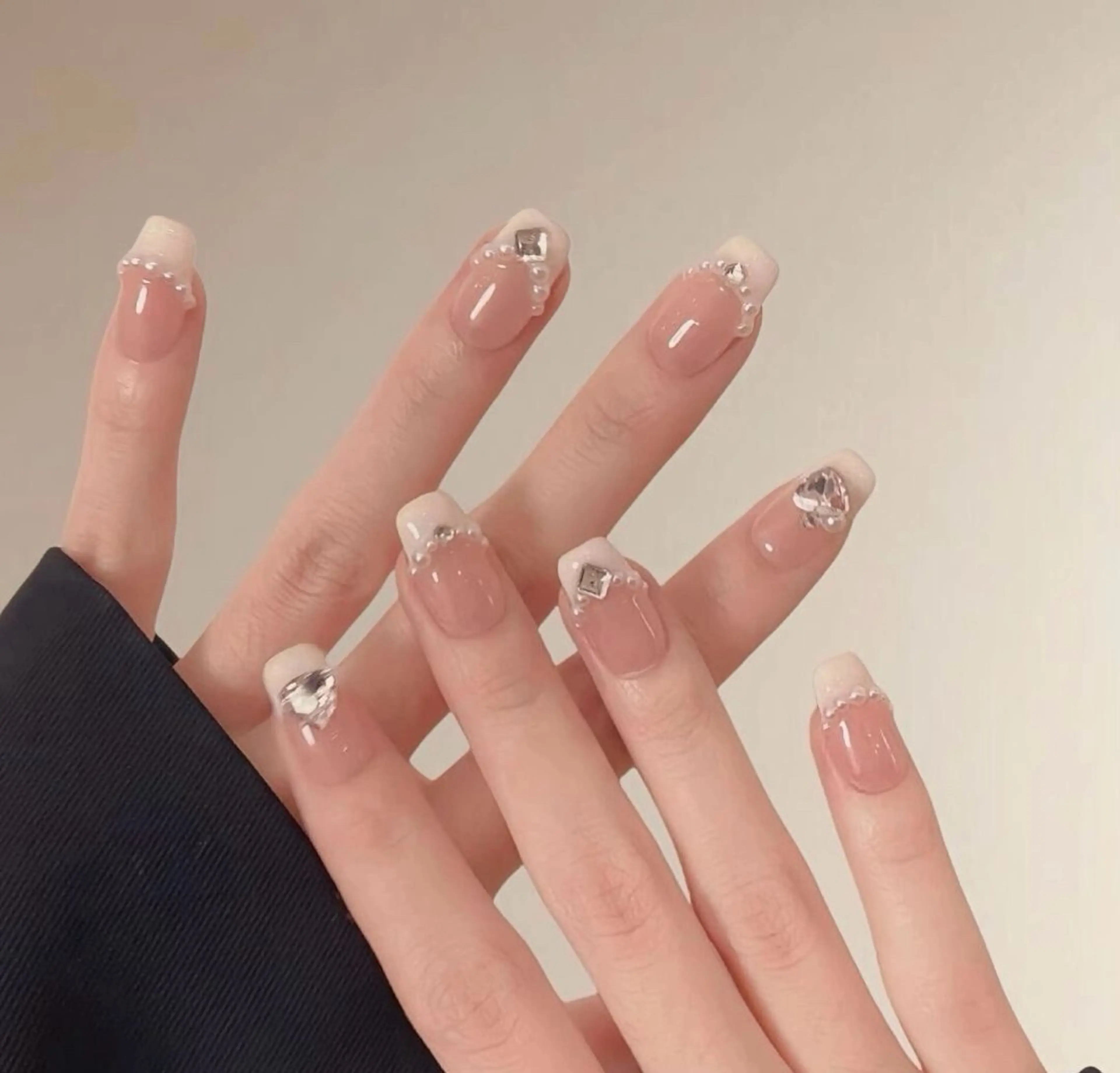 自爪フレンチデザイン10本の写真