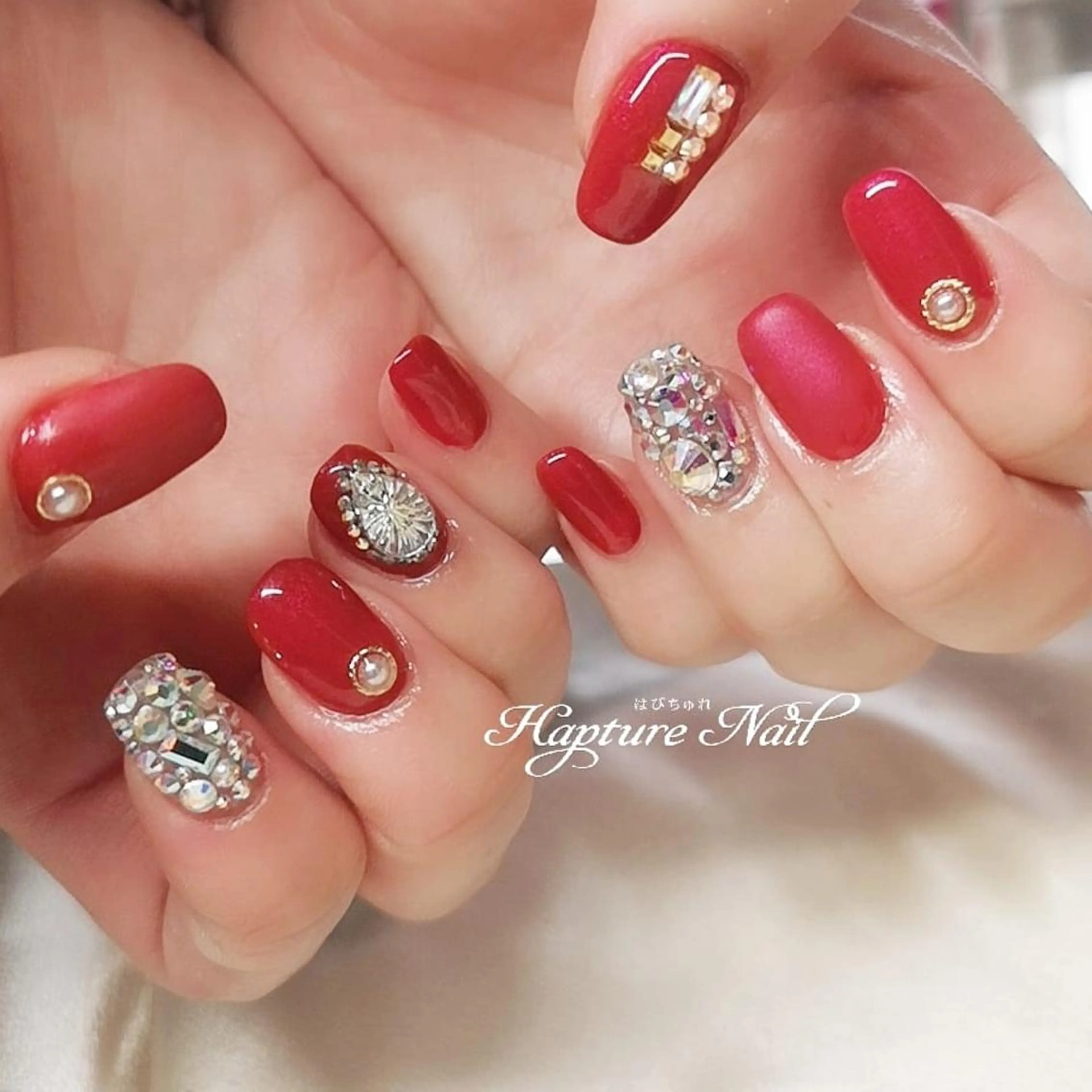 ネイル アートネイル ボルドー キラキラネイル マットネイル ワンカラーネイル m- Hiroのネイルデザイン