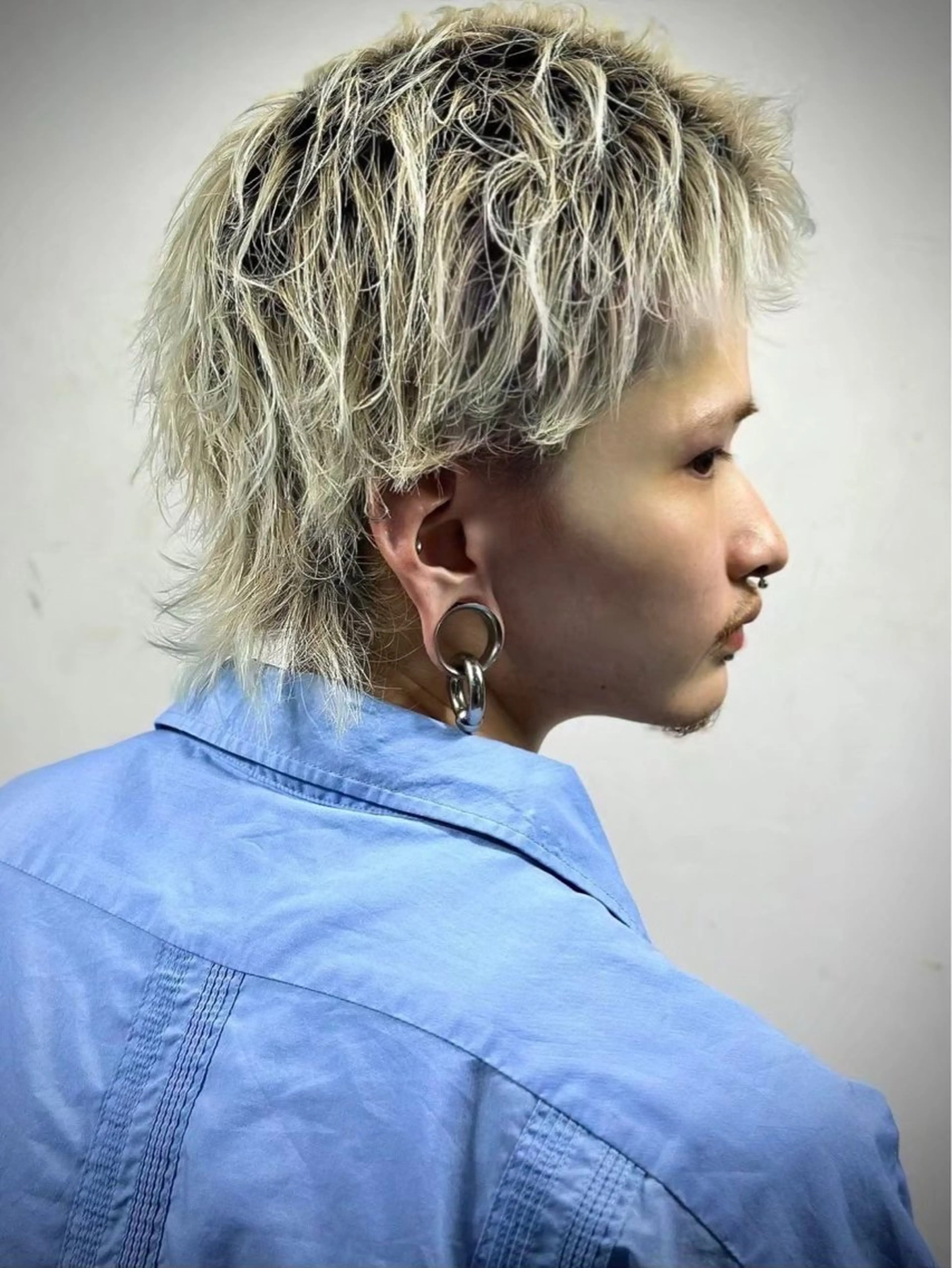 ミディアム カラー パーマ ウルフカット 千葉 翔太のヘアスタイル