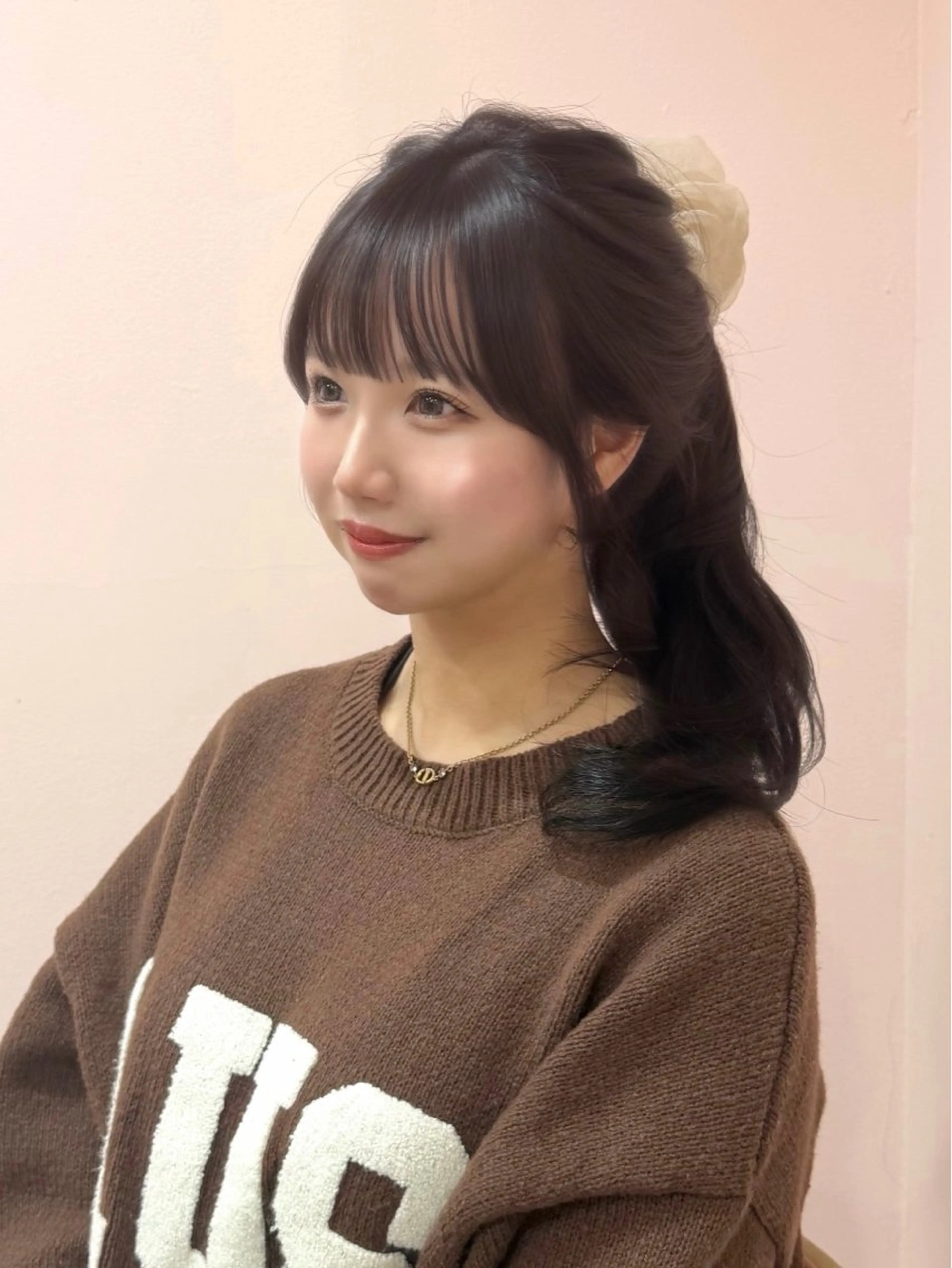 セミロング カラー ベージュカラー ブリーチ ブラウンカラー チョコレートブラウン 透明感カラー カット 渋谷/韓国ヘア/ 顔まわり♡Ayakaのヘアスタイル