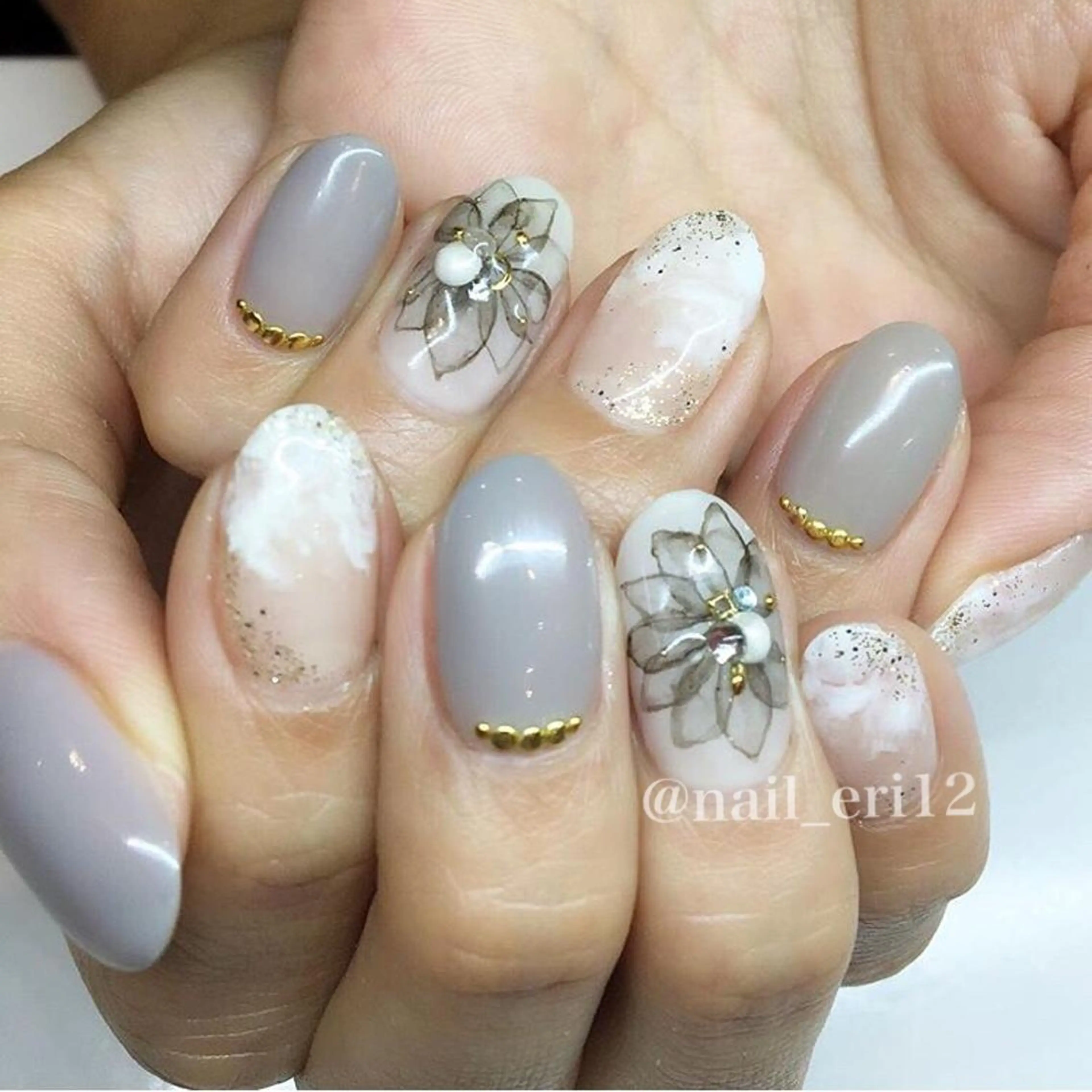 ミディアム ネイル nail salon &e eriのネイルデザイン