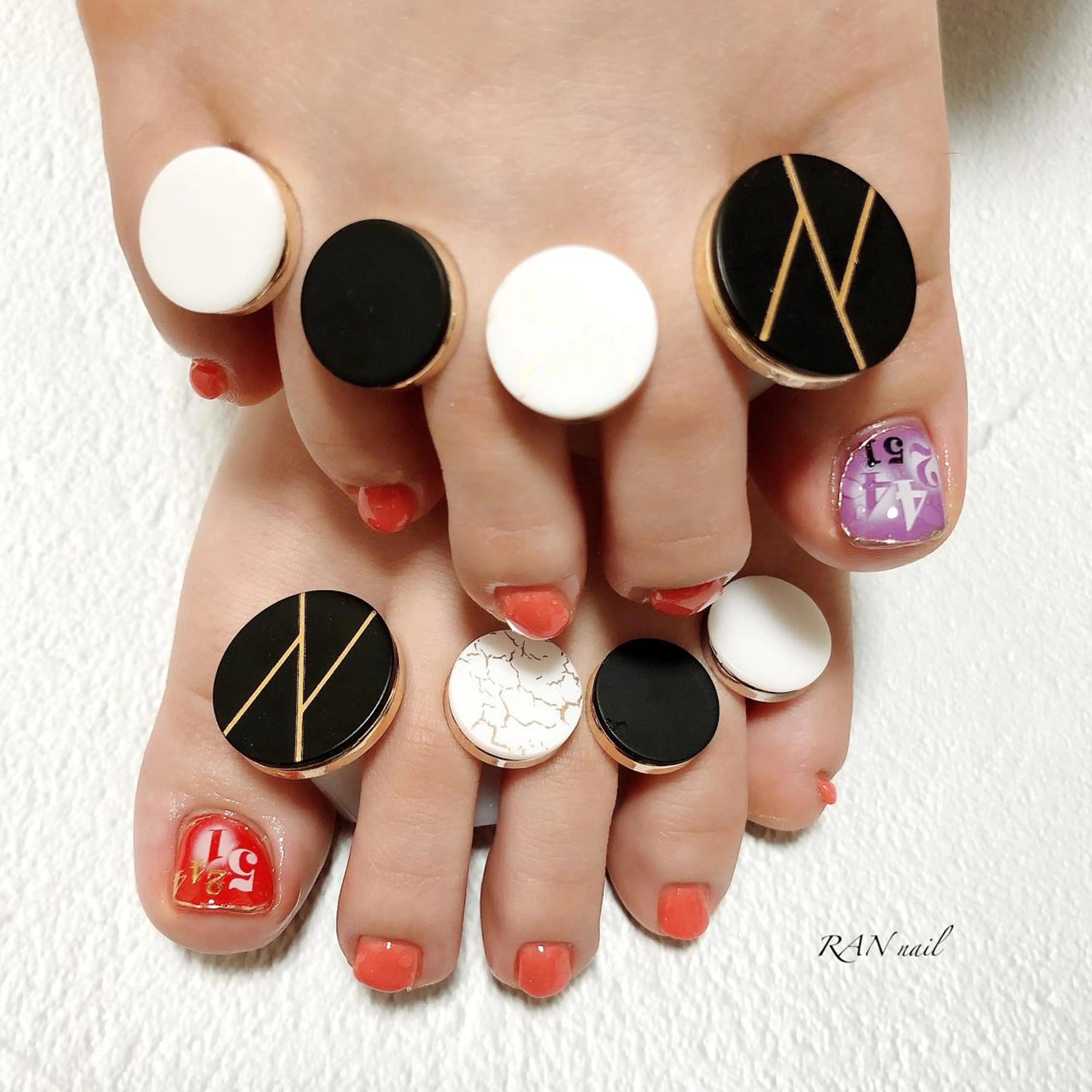 ネイル ジェルネイル ハート 夏ネイル ハンドネイル フットネイル RAN nailのネイルデザイン