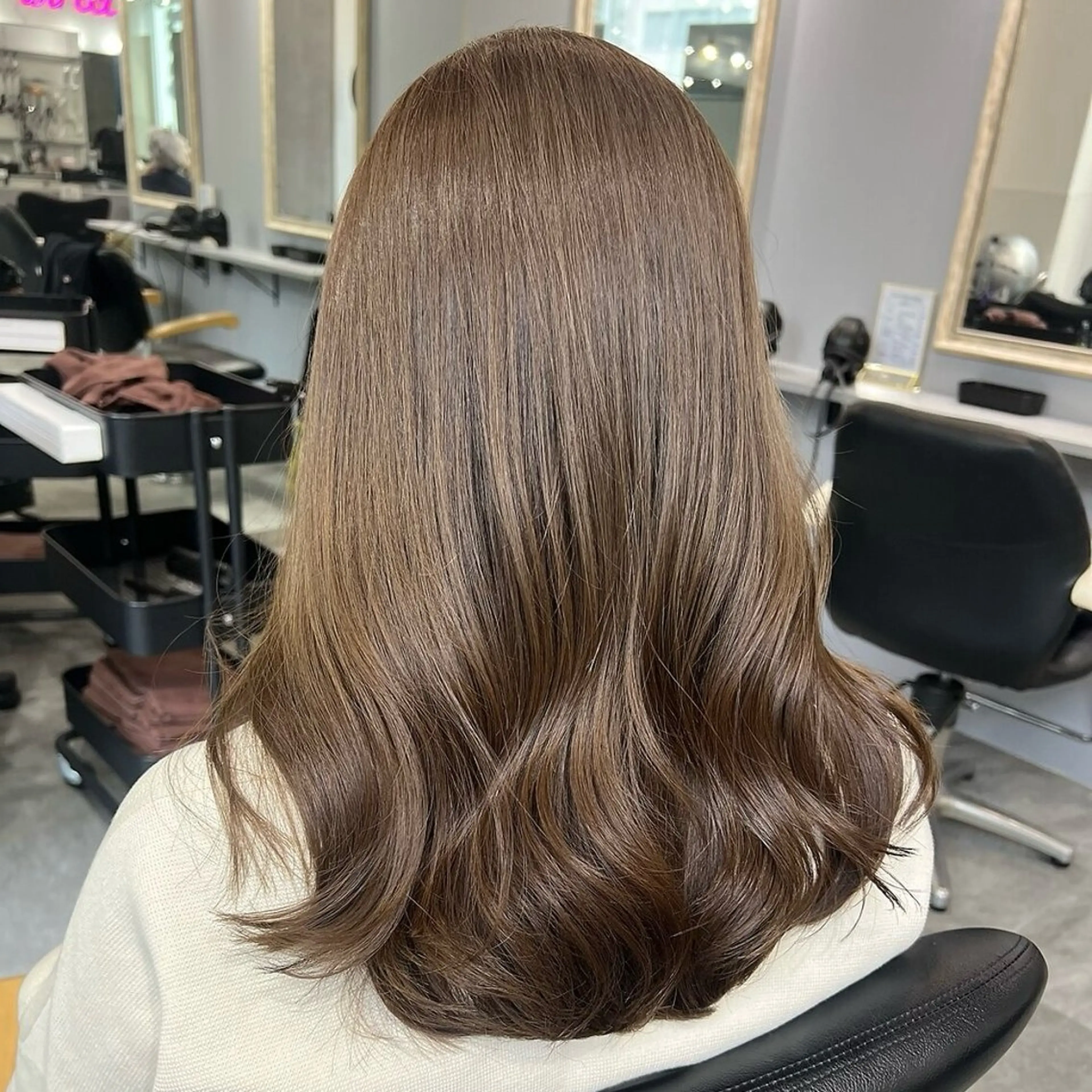 セミロング カラー ヘアカラー トリートメント 💖ダブルカラー/ ケアカラー/レナ💖のヘアスタイル