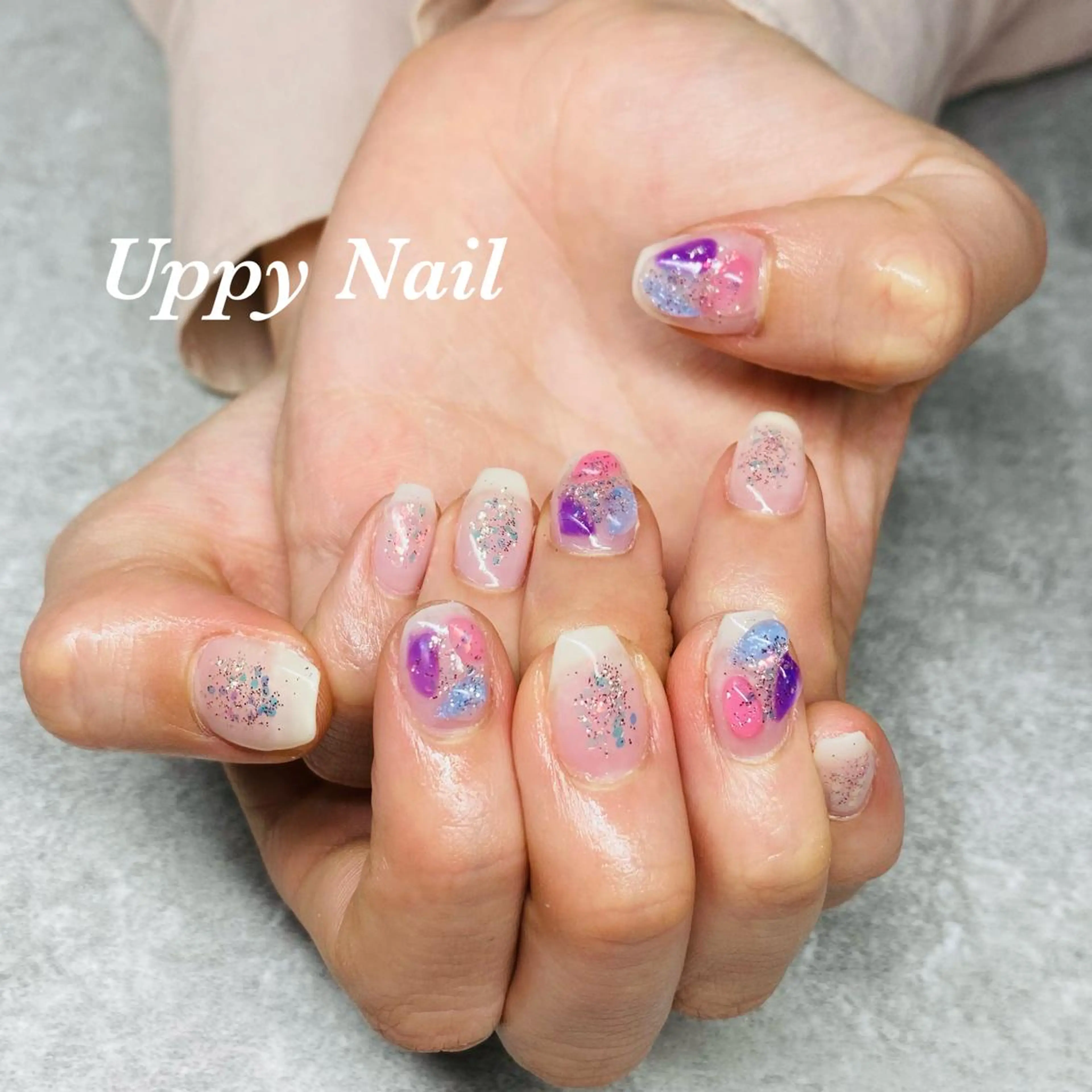 ネイル キラキラネイル ぷっくりネイル ハンドネイル Uppy Nail ukyoのネイルデザイン