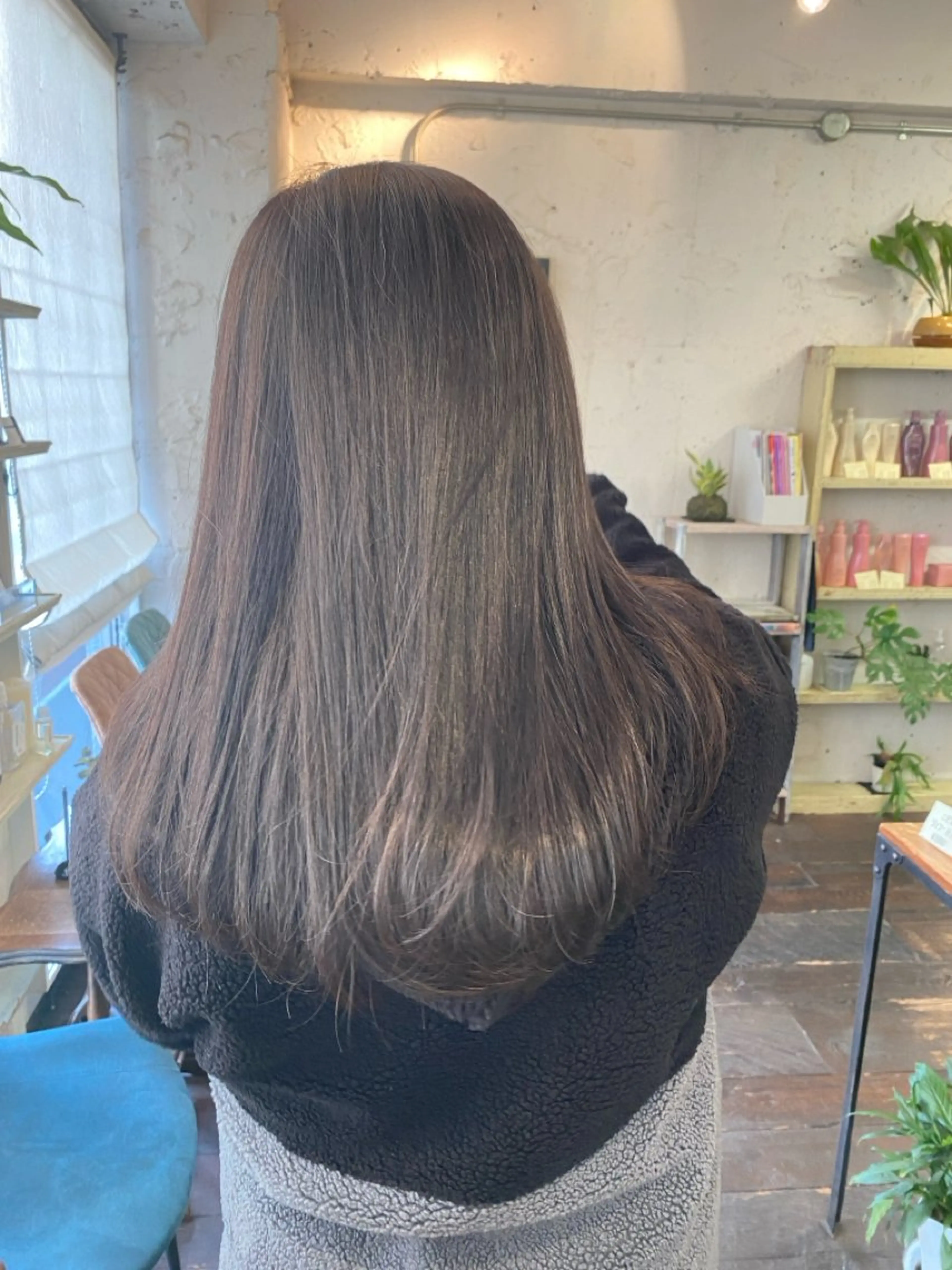 ロング パーマ 縮毛矯正 ストレートパーマ ケアストレート ハナシロミサキのヘアスタイル