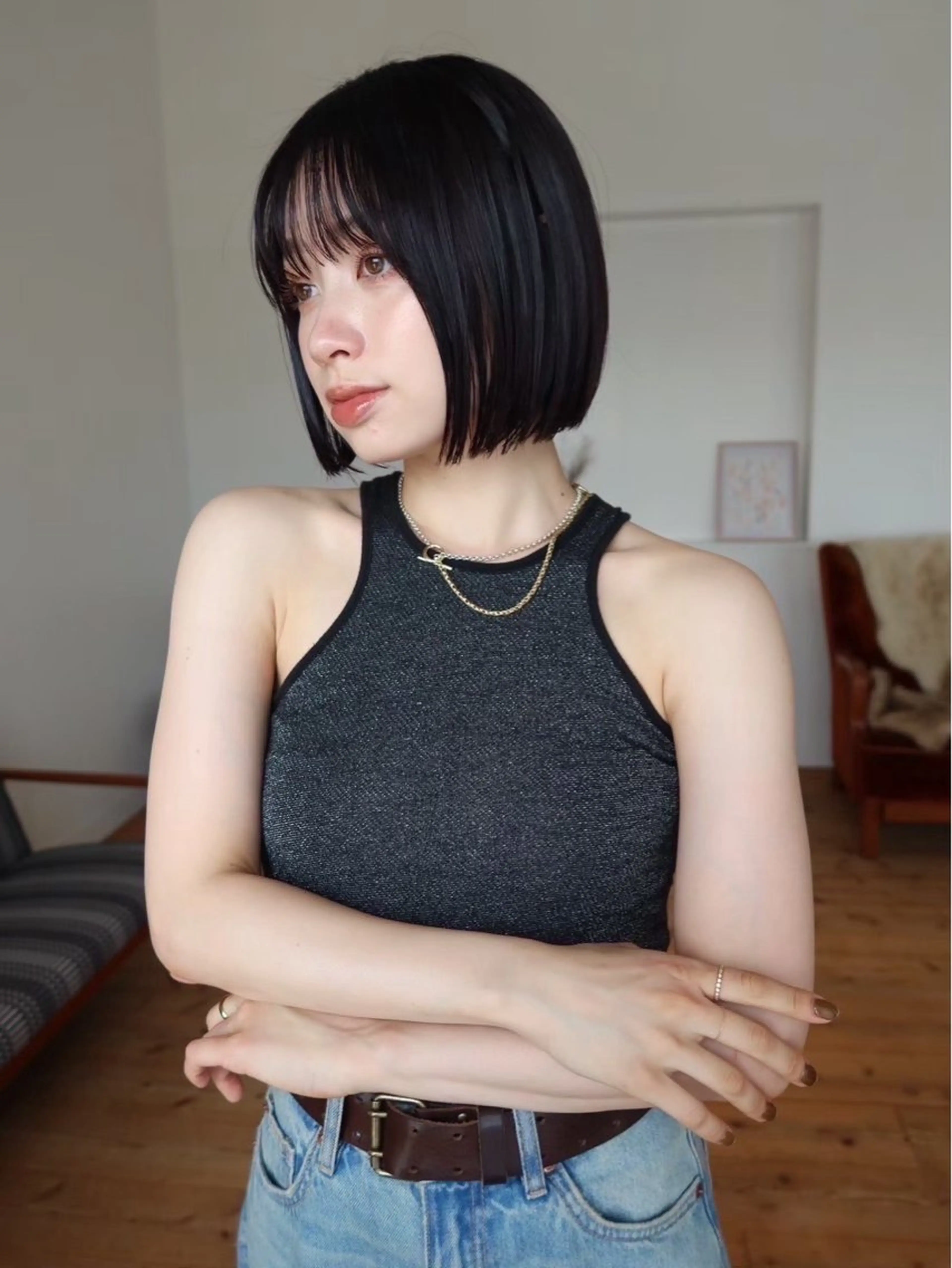 ミディアム カラー カット ｵﾀｸ美容師🛍/ 酸性ストレート/艶髪のヘアスタイル