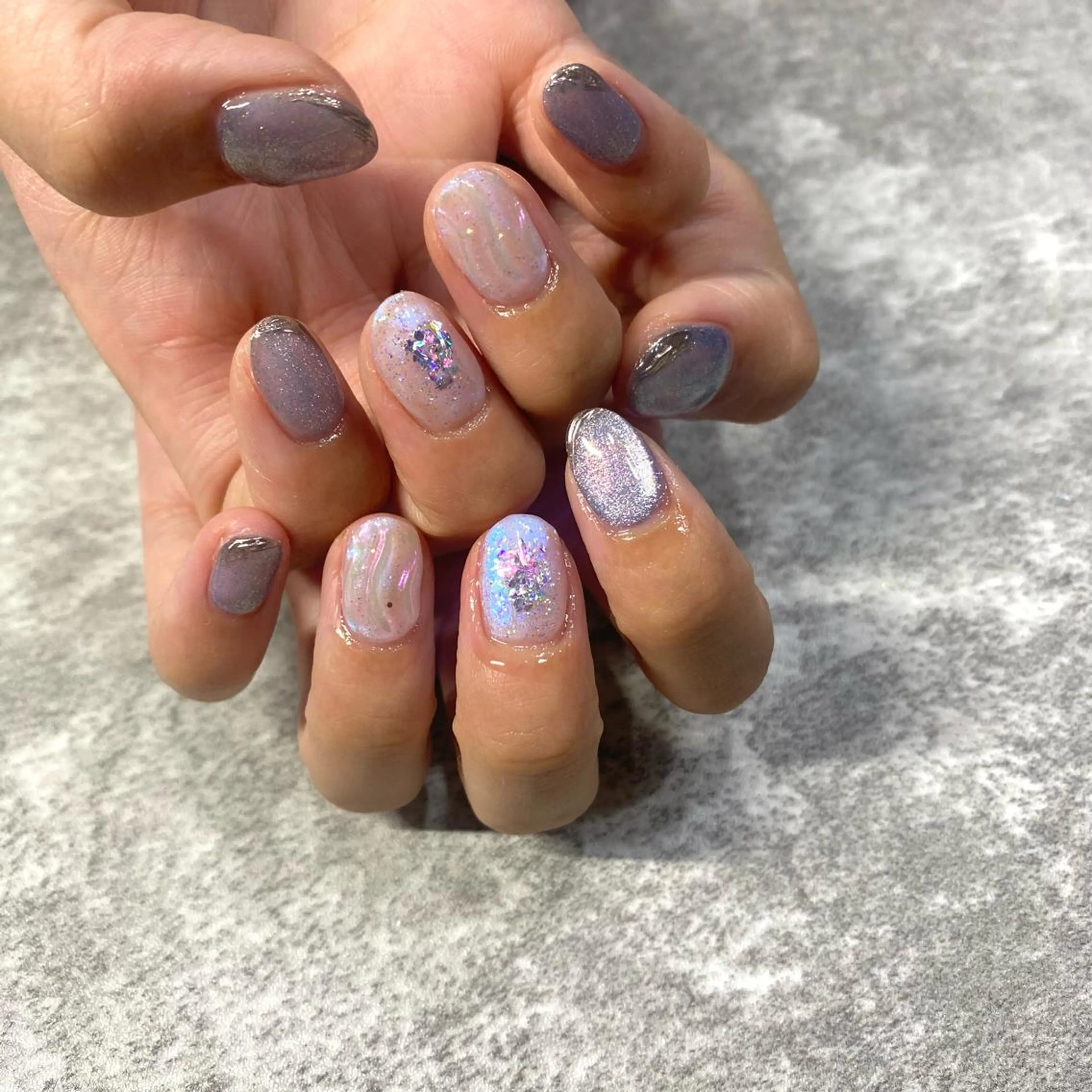 ネイル ブルー 氷ネイル・うるうるネイル ハンドネイル ★Rinail... .のネイルデザイン