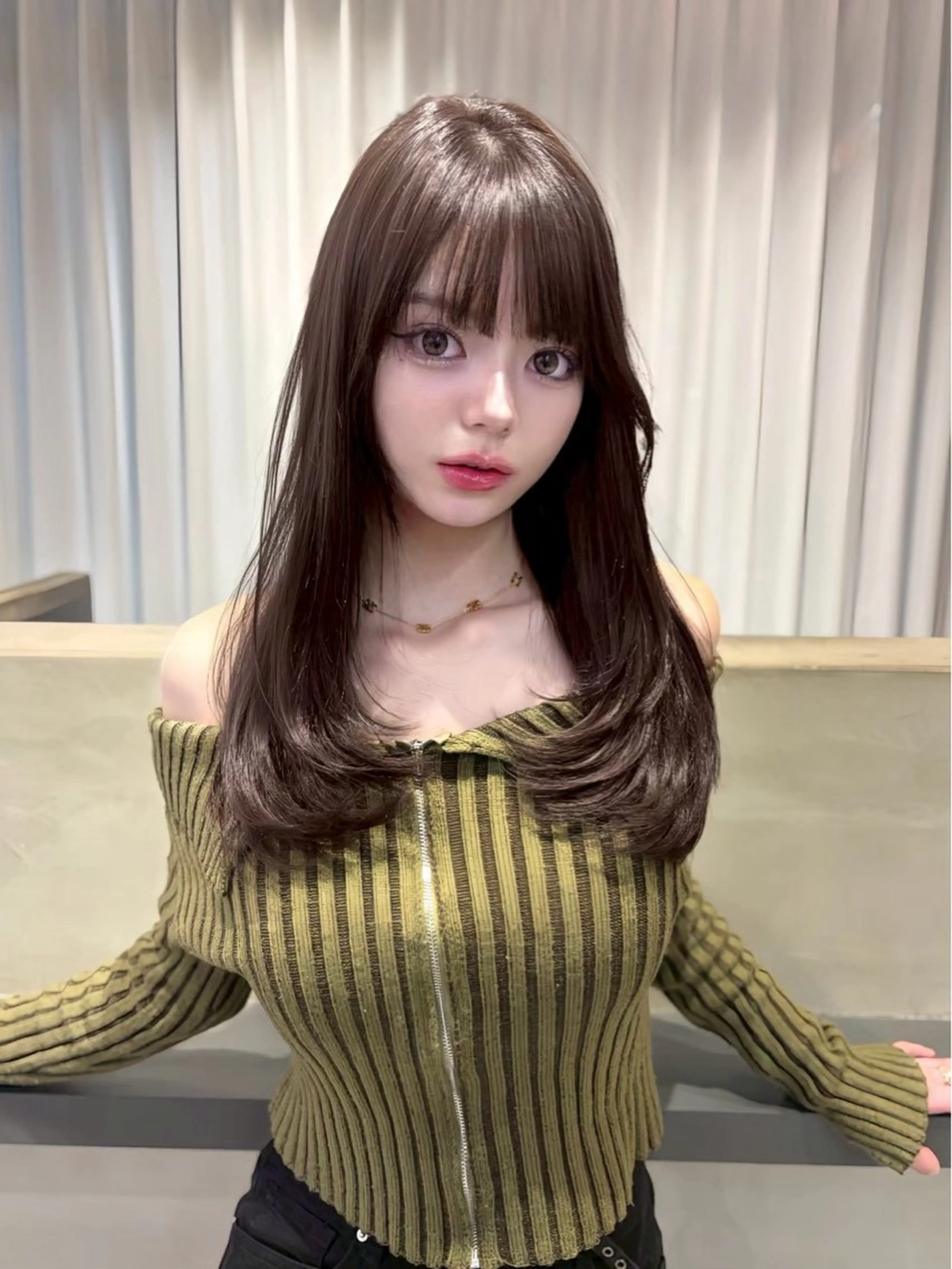 ロング 韓国風ヘア ロング 似合わせカット votan lilleyのヘアスタイル