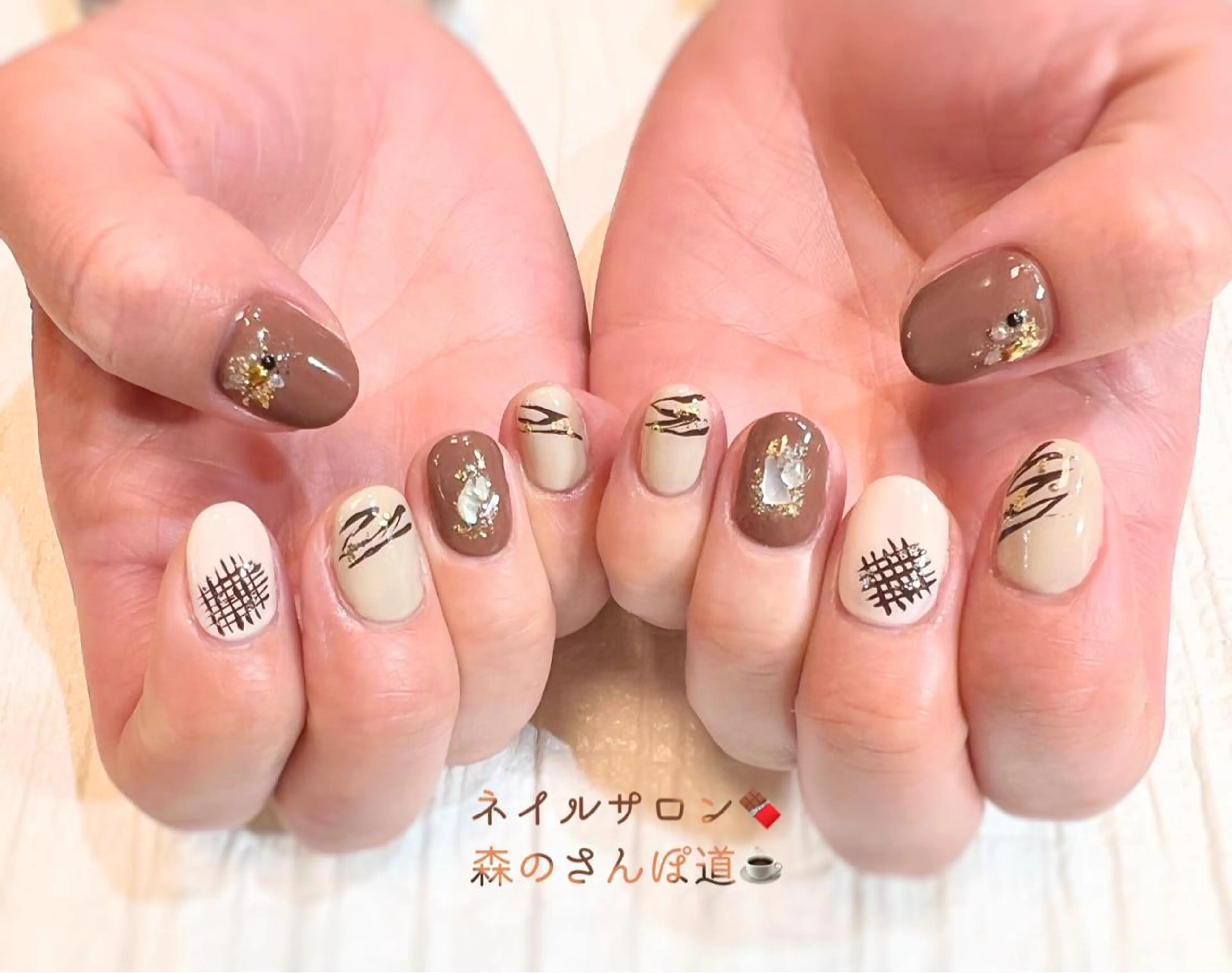 ネイル バレンタイン ハンドネイル 森のさんぽ道所属・ショートネイル 森のさんぽ道のネイルデザイン