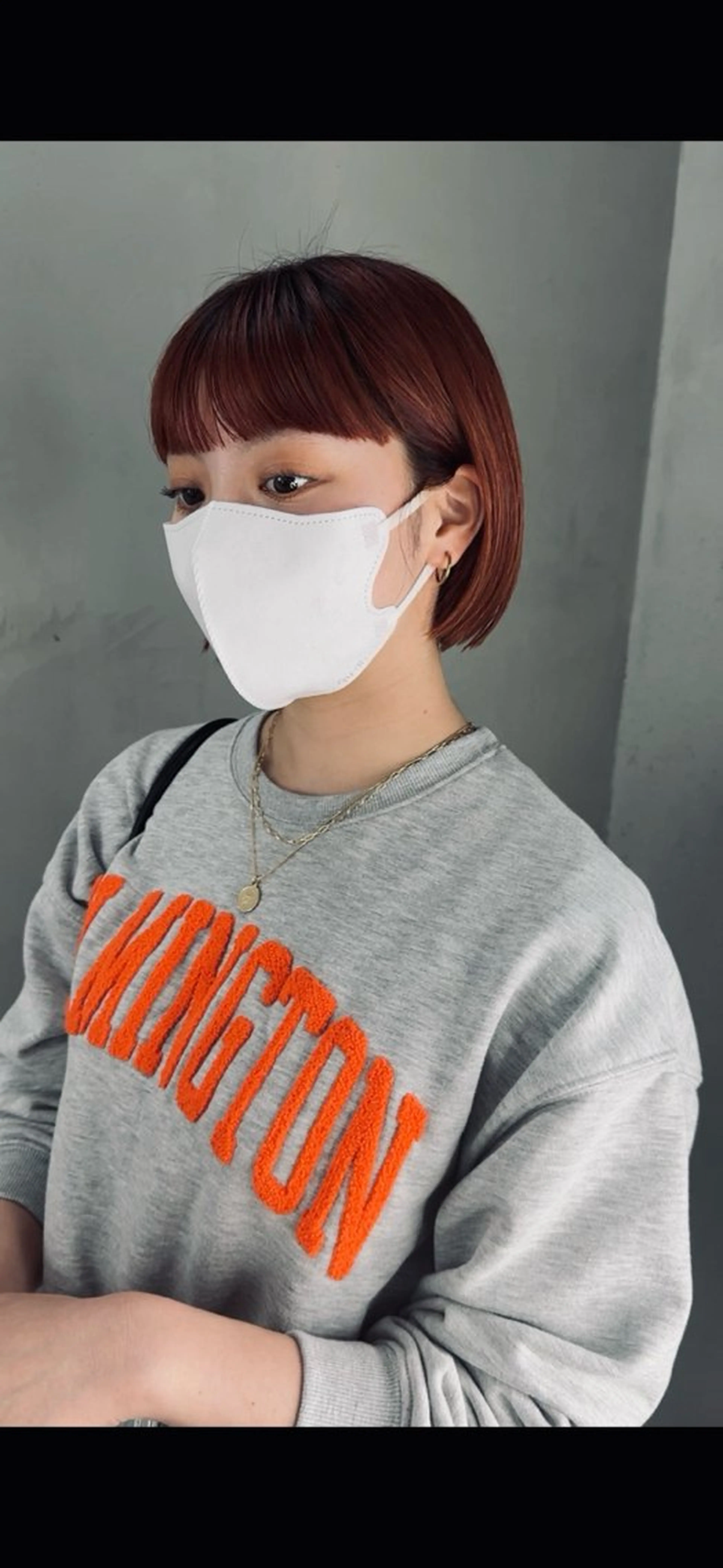 ショート カラー ブリーチ ブラウンカラー オレンジ オレンジブラウン アンブレラカラー ポイントカラーのヘアスタイル