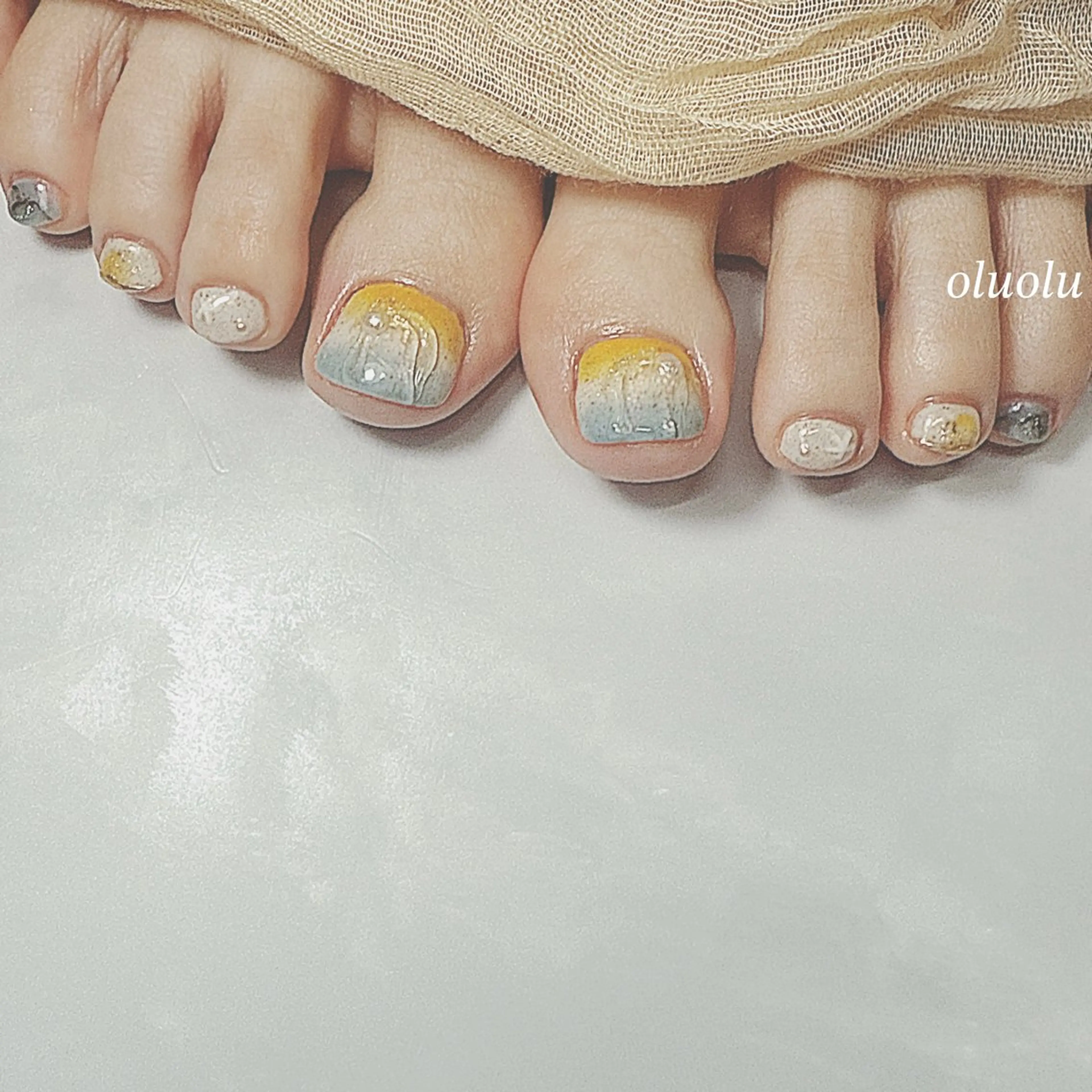 ネイル アートネイル フットネイル ジェルネイル ニュアンスネイル ぷっくりネイル フットネイル 大村 紬華のネイルデザイン