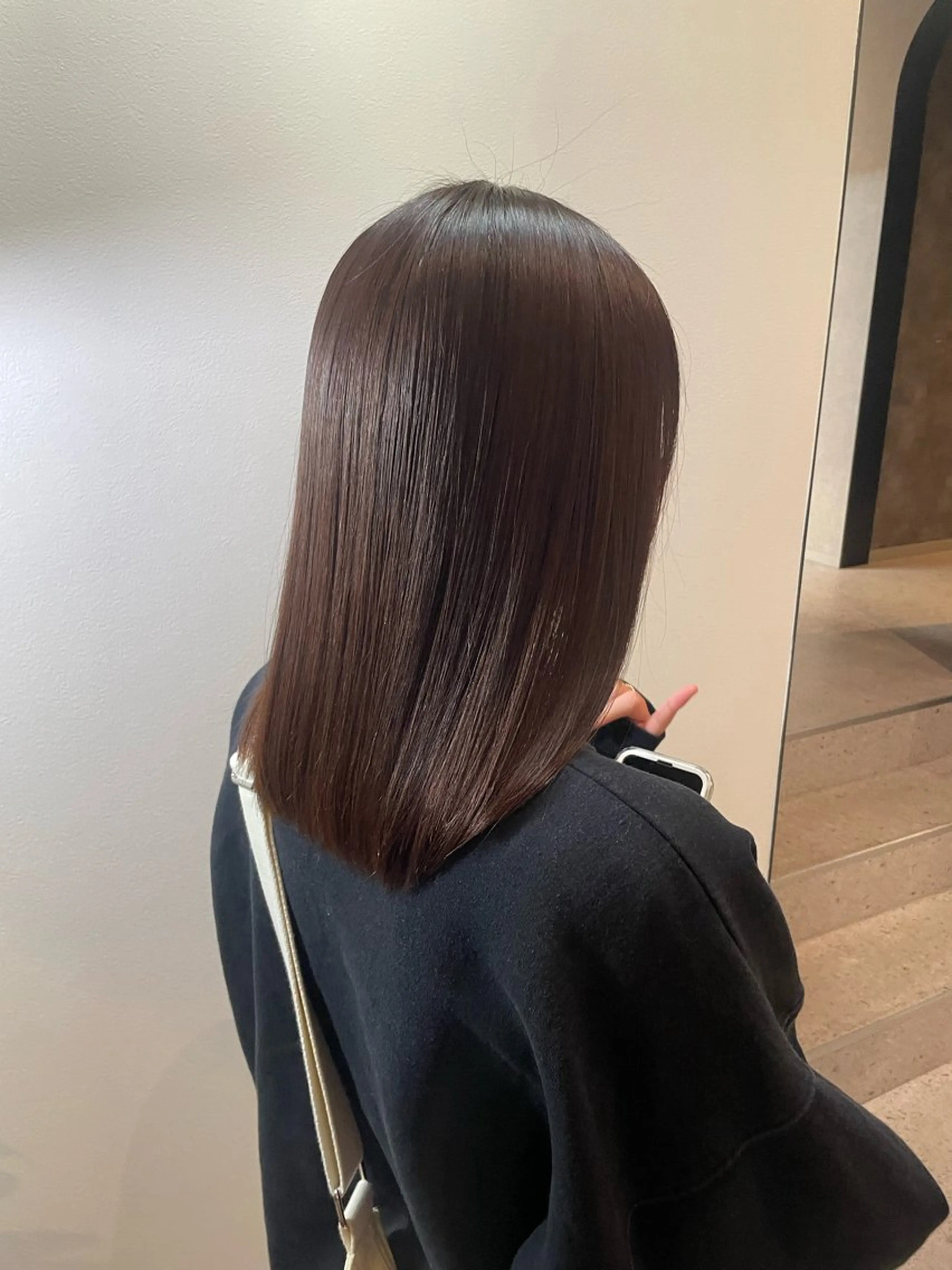 ミディアム ヘアアレンジ 酸性ストレート カット 縮毛矯正 宇野 颯太のヘアスタイル