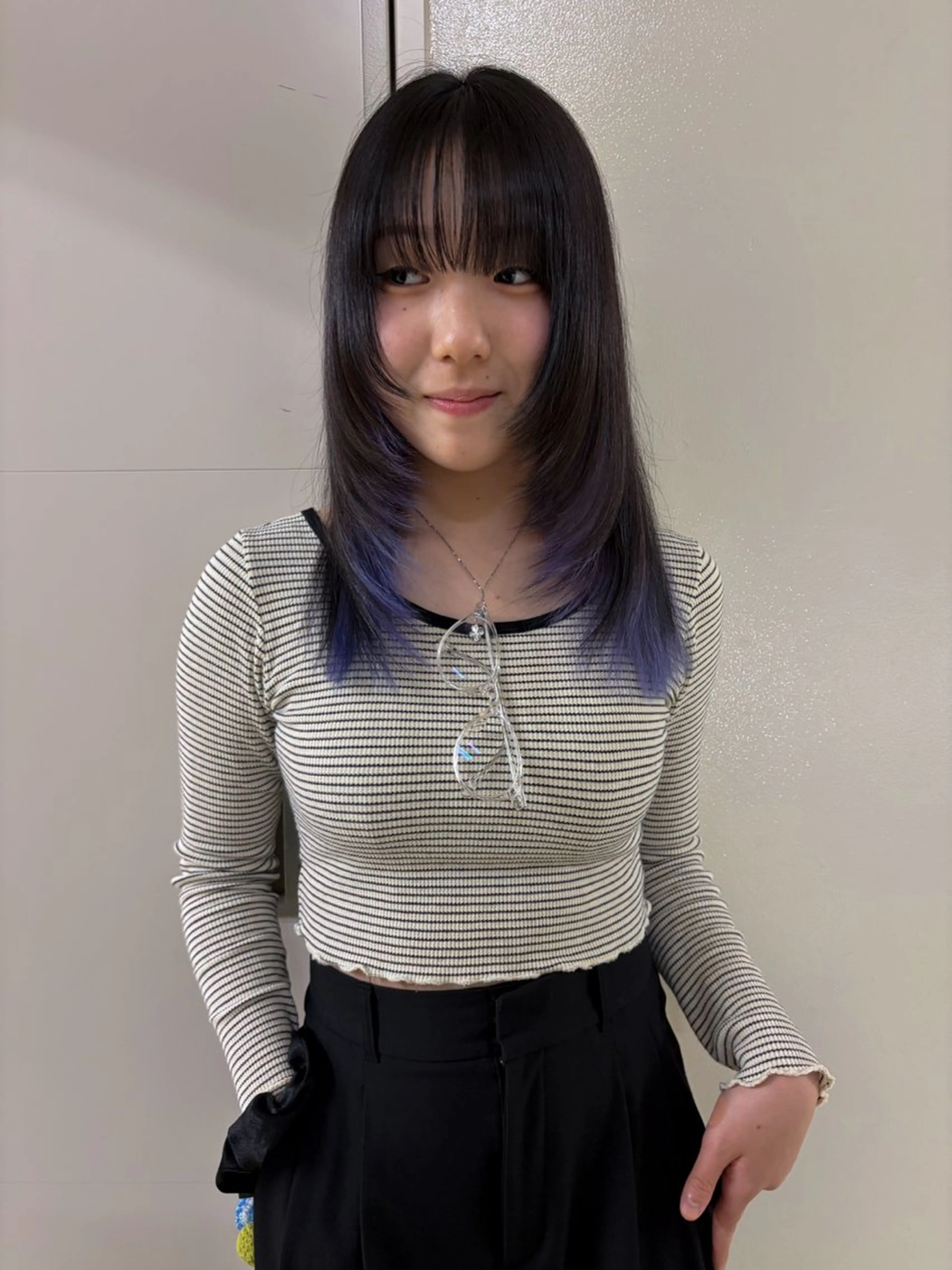 ミディアム カラー 顔周りカット レイヤーカット カット ヘアカラー ボブ/パーマ kusa‪🌱‬のヘアスタイル