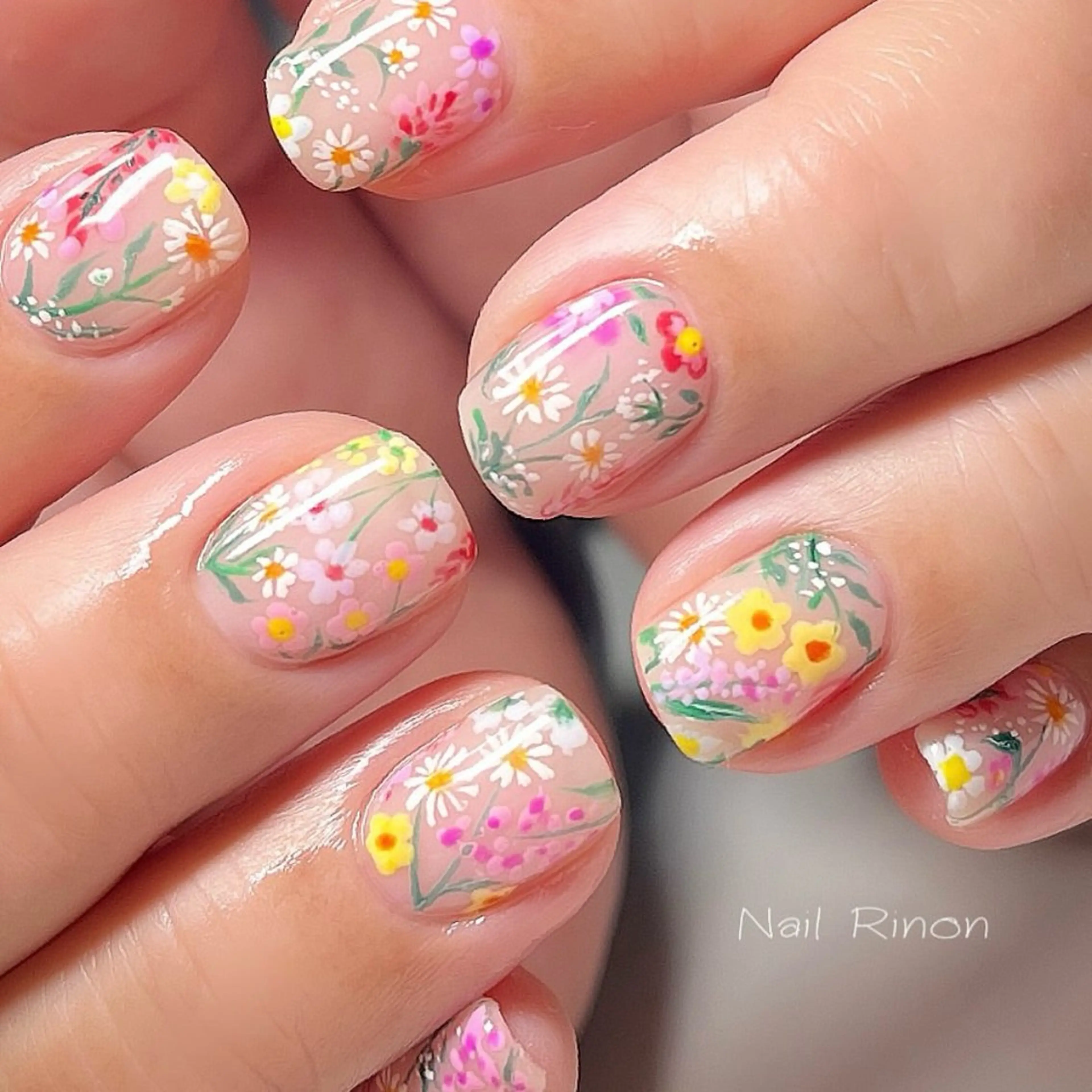 ネイル フラワーネイル Nail Rinonのネイルデザイン