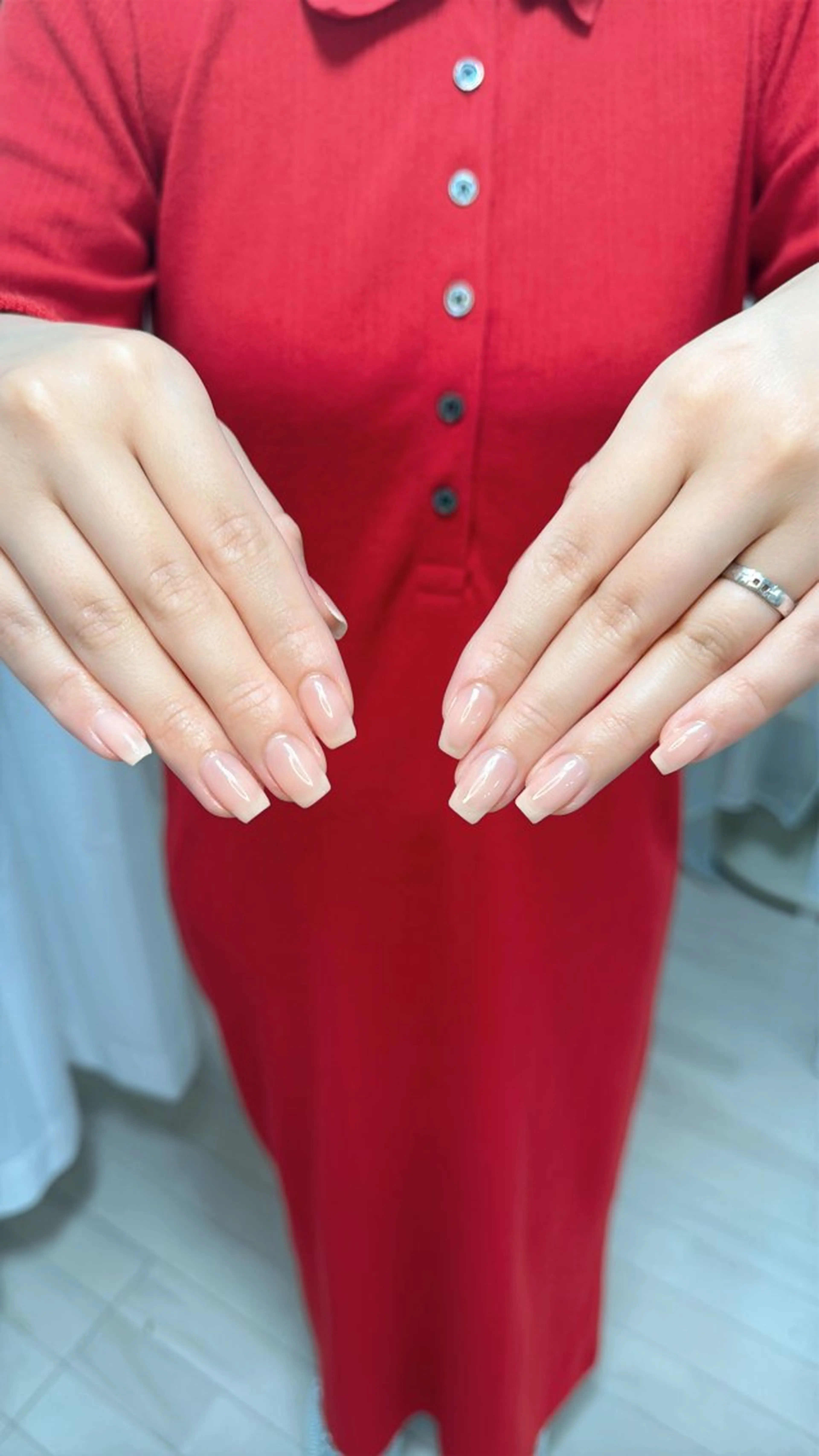 ネイル アートネイル オーロラネイル チークネイル フレンチネイル ガラスフレンチ 🎀YooLi Nail salonのネイルデザイン