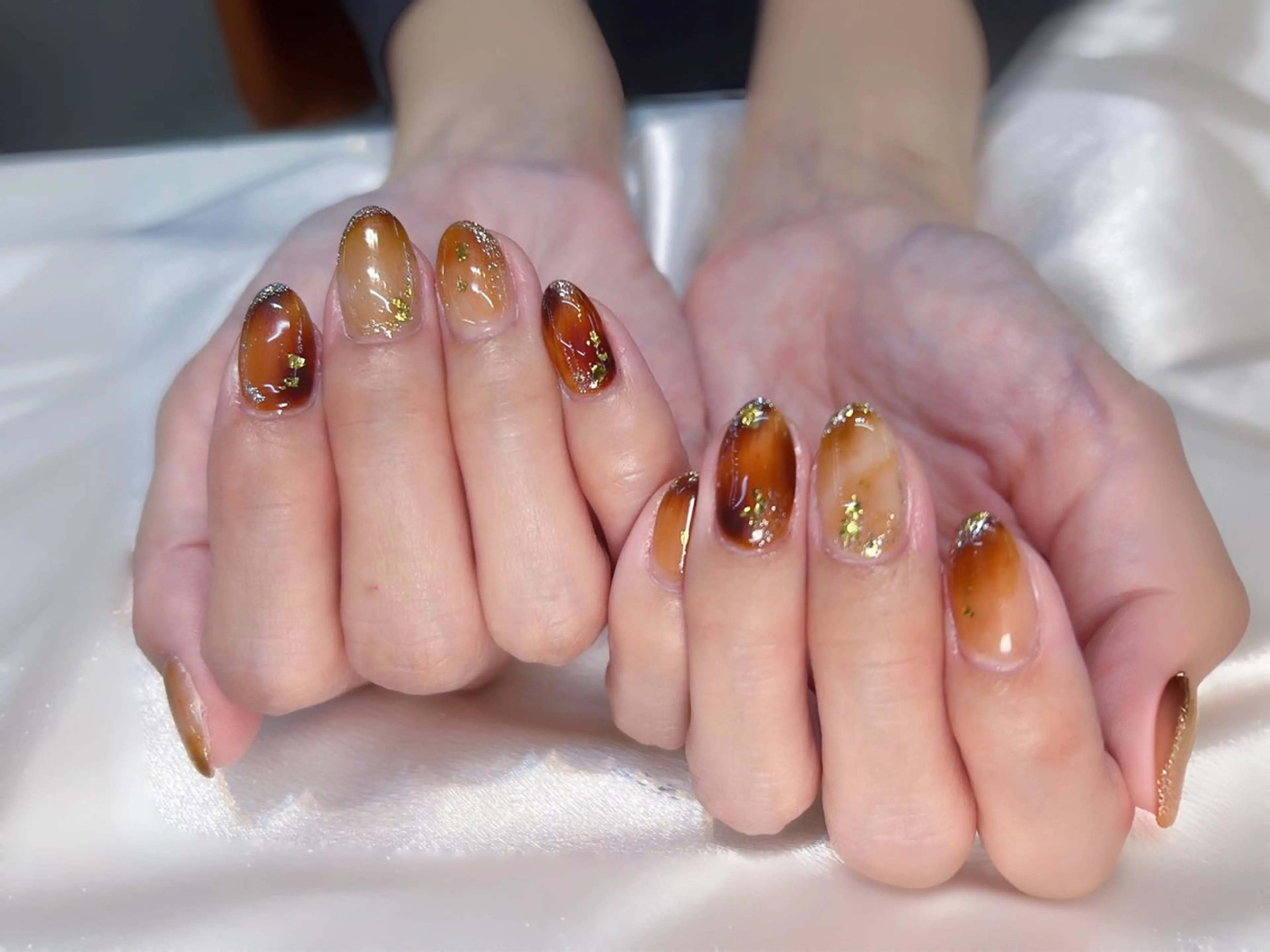 ネイル アートネイル べっ甲ネイル チークネイル 長さ出し フットネイル ハンドネイル ハンドケア ラッキーネイルサロン 西川口東口店のネイルデザイン