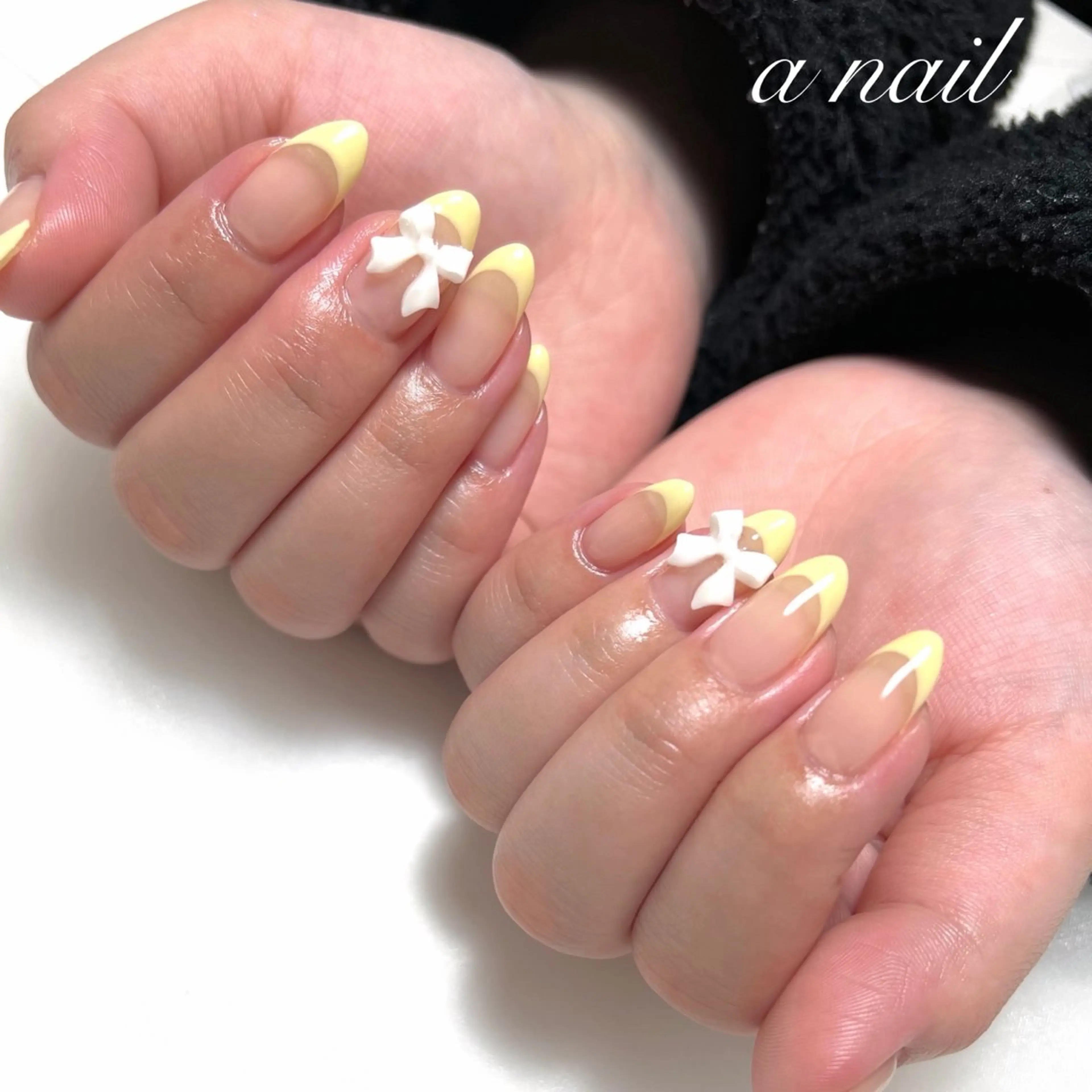 ネイル フレンチネイル パステルネイル 春ネイル 黄色 Salon_ a.nailのネイルデザイン