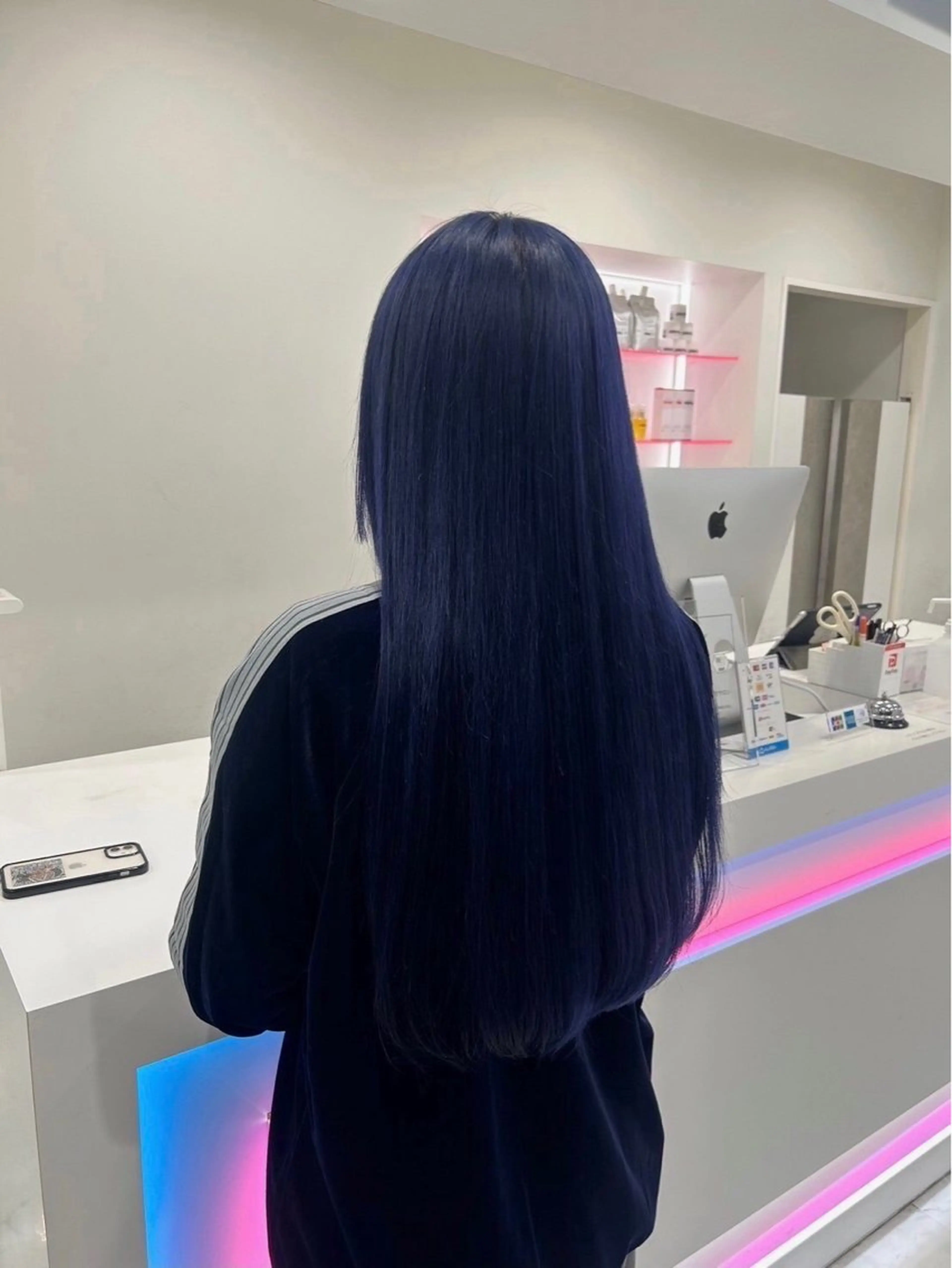 ロング カラー カット ヘアカラー トリートメント 韓国っぽ♡寒色/暗髪 🫧MOEKA🦋のヘアスタイル