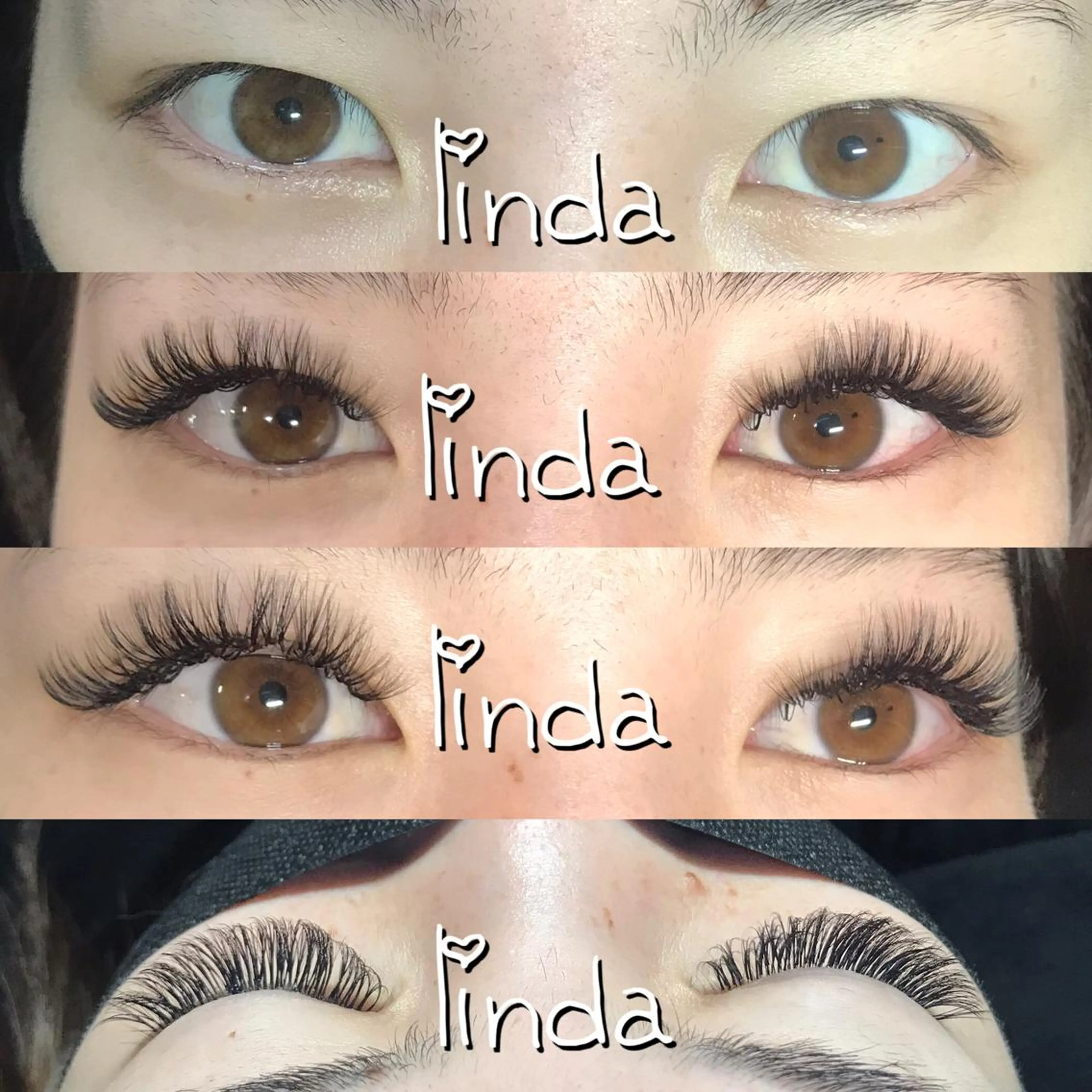 マツエク・マツパ 付け放題 ボリュームラッシュ linda lashesのマツエク・マツパデザイン