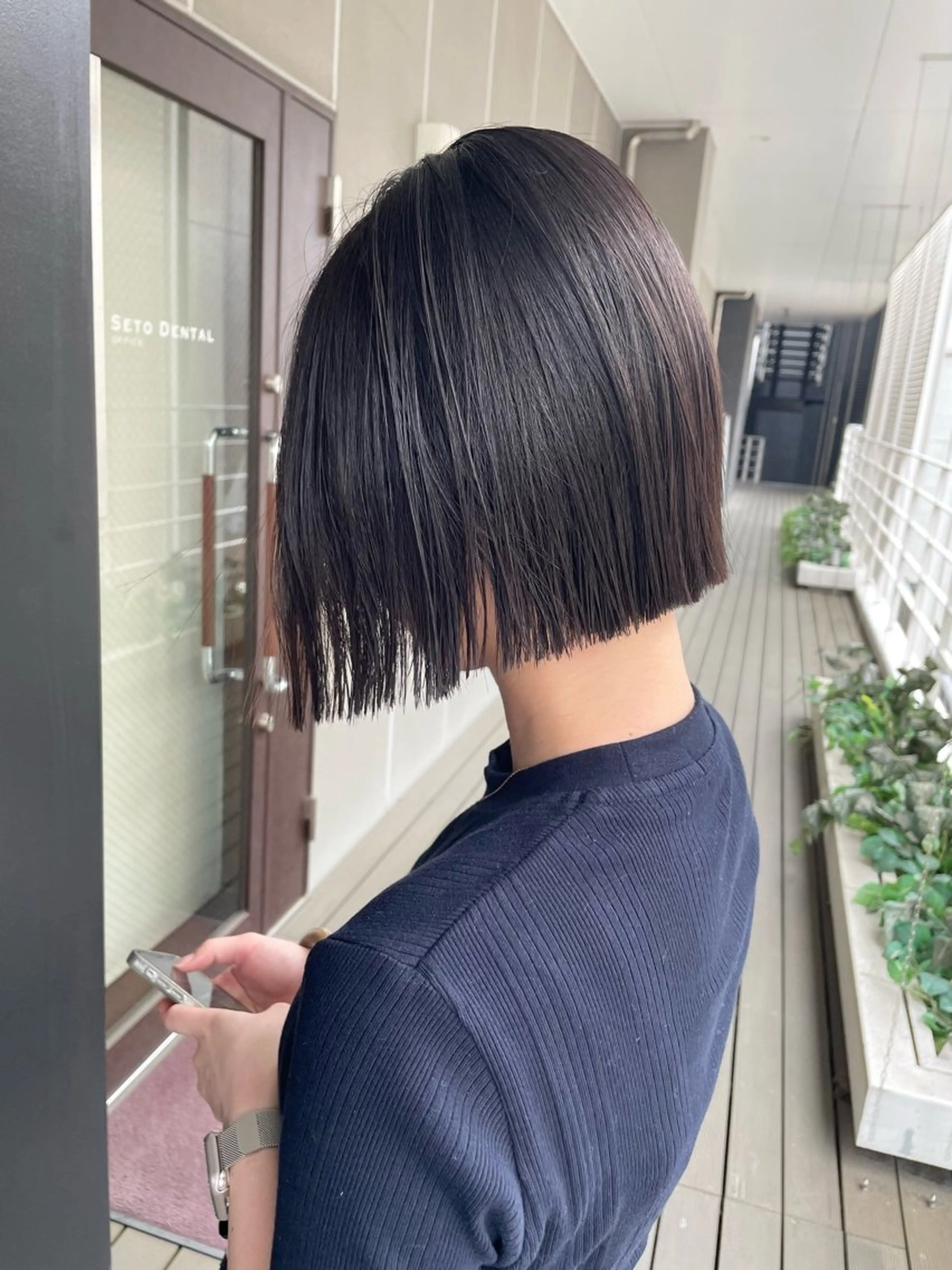ショート カット ヘアカラー トリートメント 縮毛矯正ボブ/ 髪質改善/カットのヘアスタイル