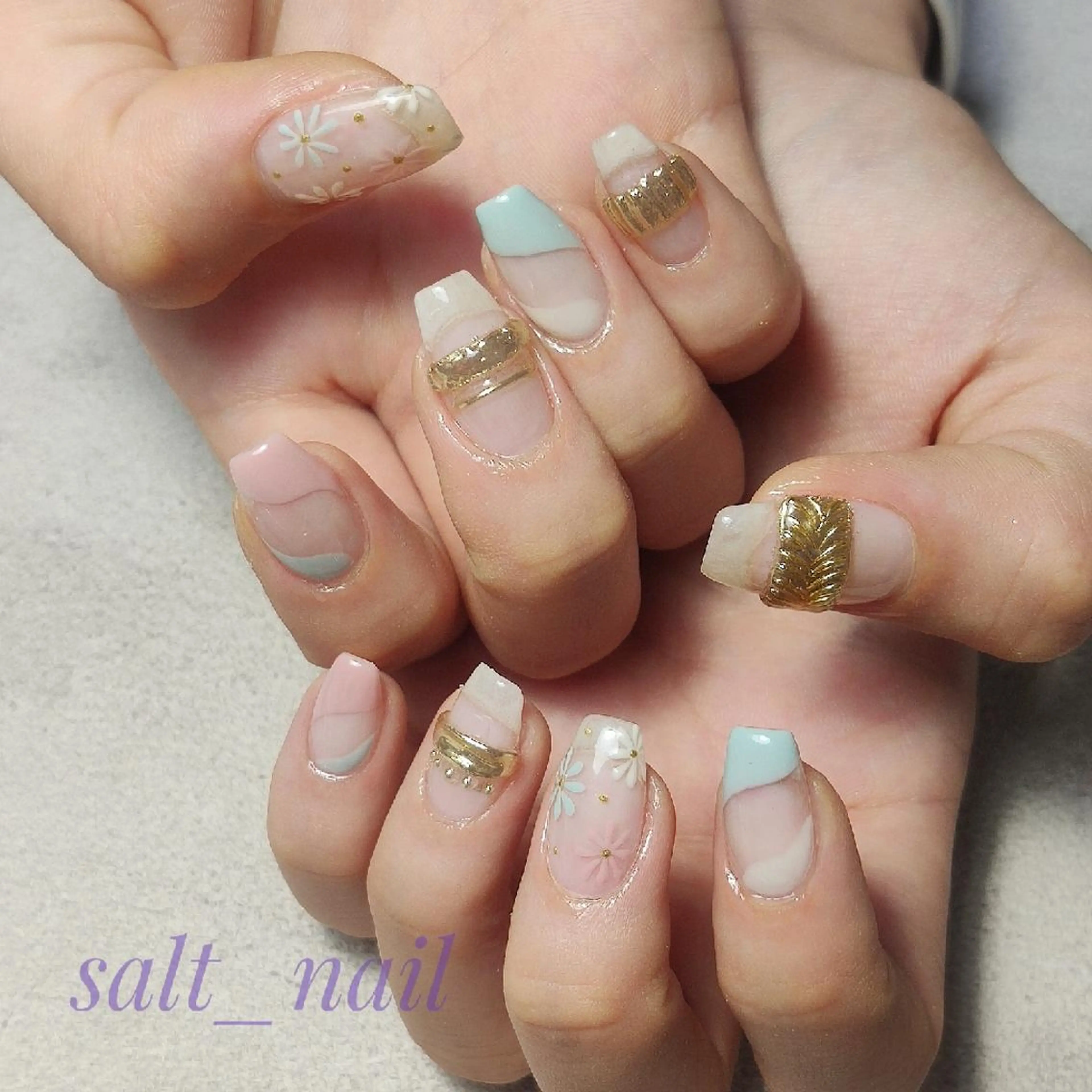 ネイル フラワーネイル ハンドネイル 個人サロン saltnailのネイルデザイン