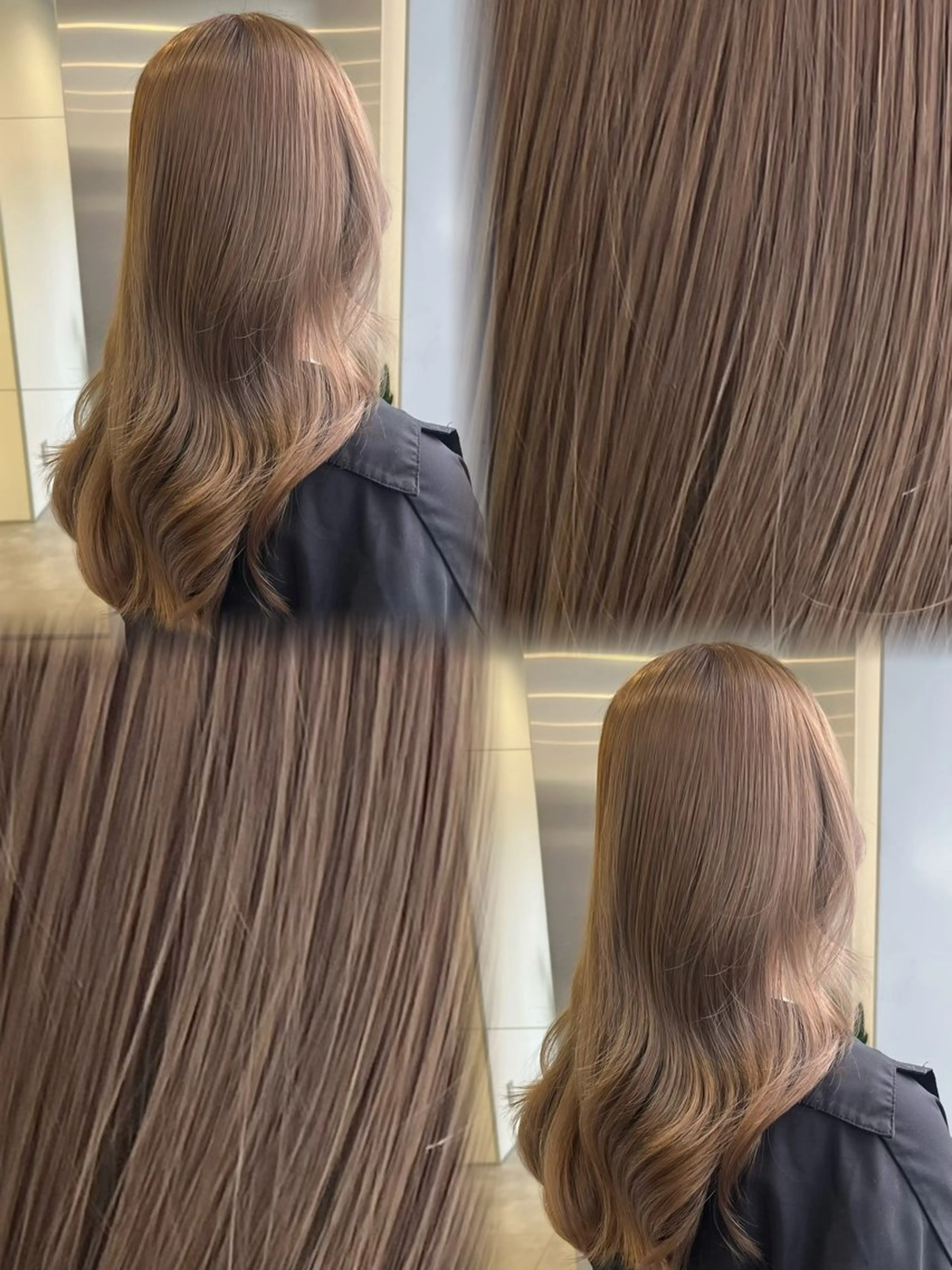 セミロング カラー ブリーチ 透明感カラー ダブルカラー ブリーチなしカラー カット ヘアカラー トリートメント 天野 利咲のヘアスタイル