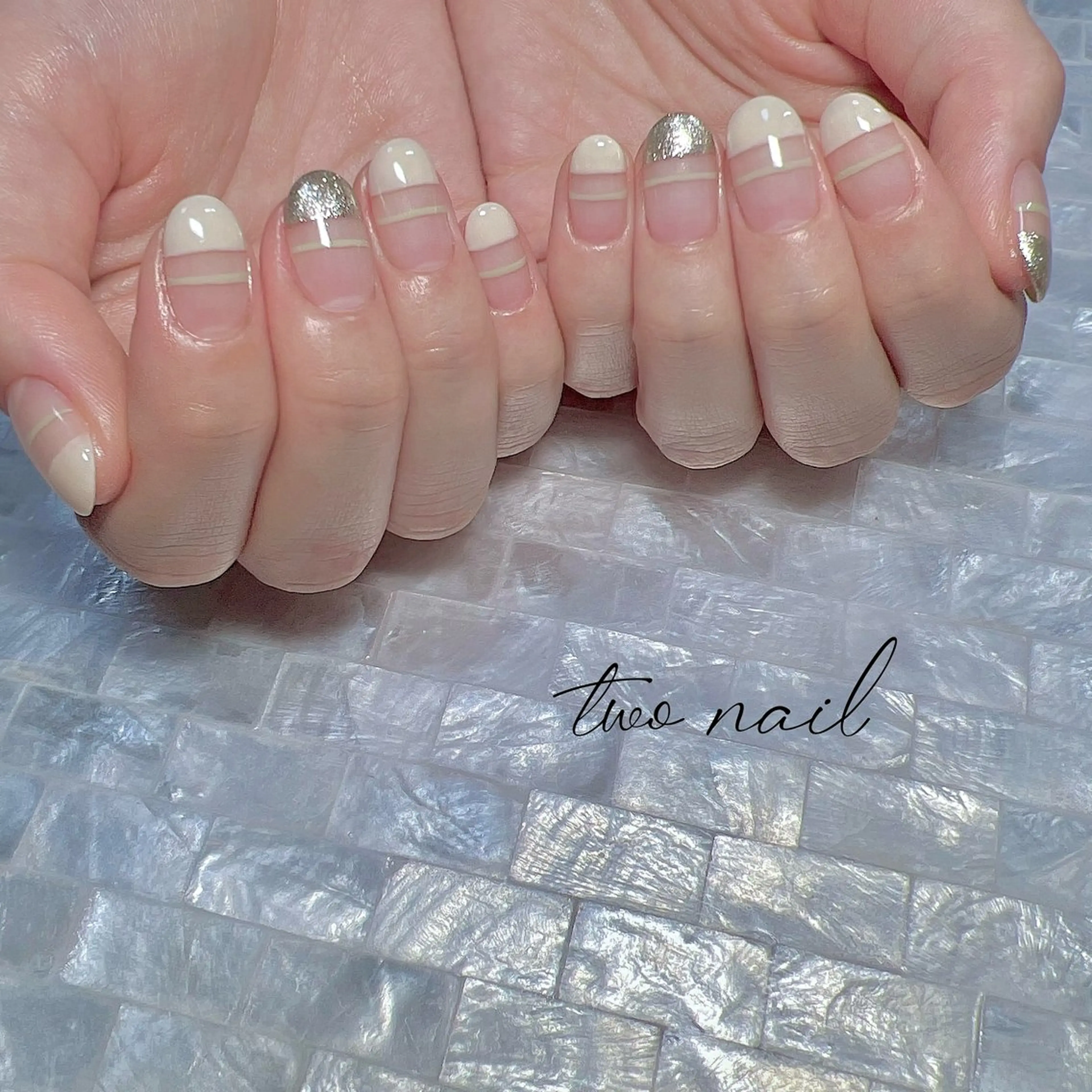 ネイル アートネイル ネイルチップ ホワイト ハンドネイル two nailのネイルデザイン