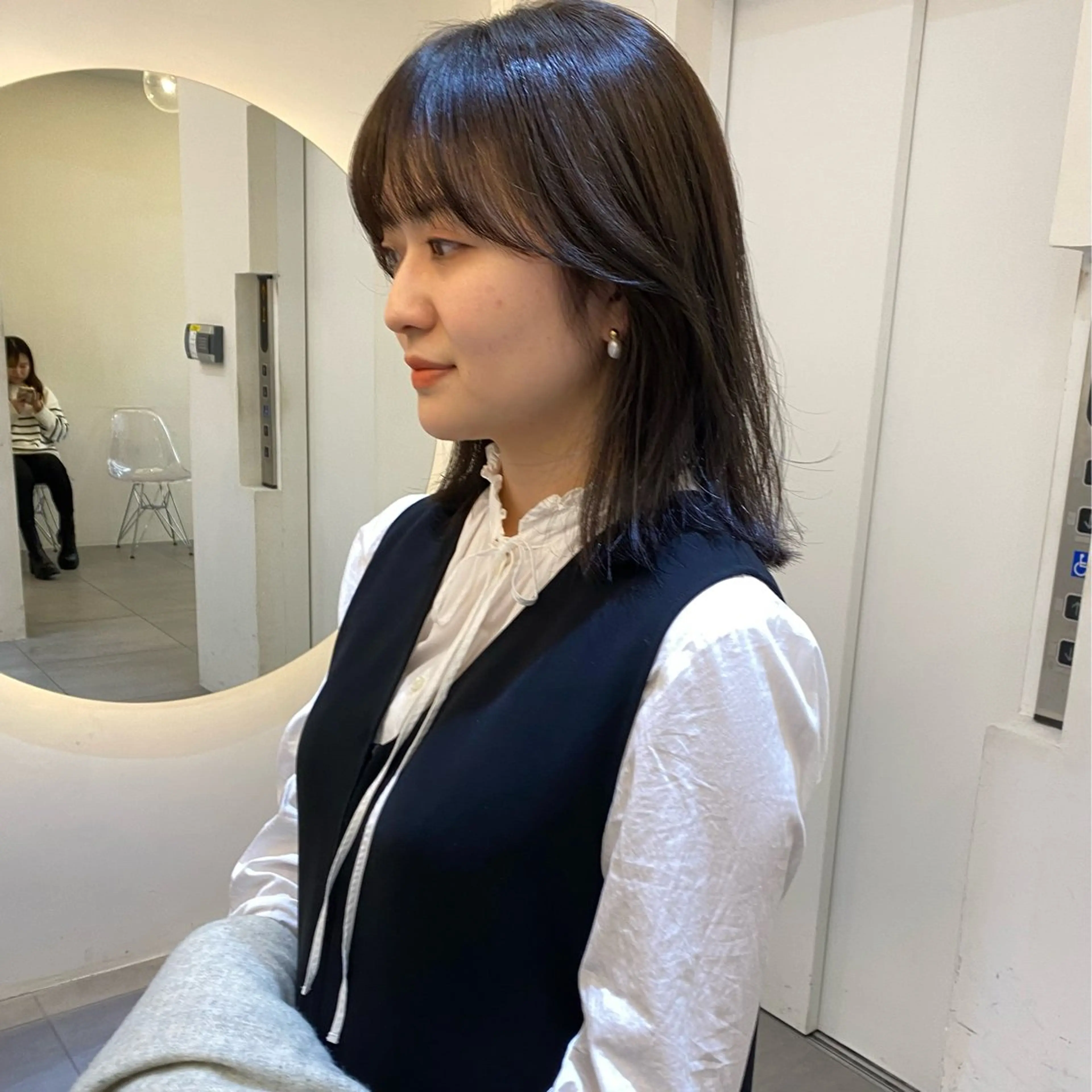 ミディアム 透け感たっぷり柔らか 梨花子🌼のヘアスタイル