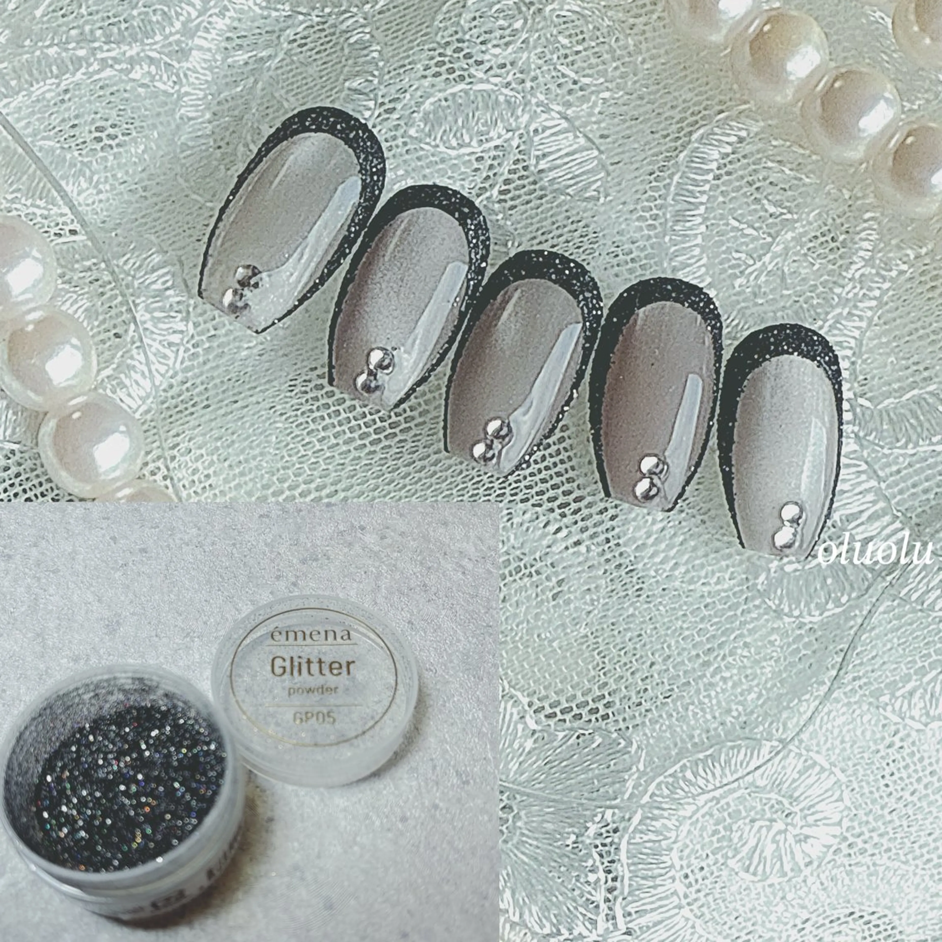 ネイル アートネイル ジェルネイル キラキラネイル ラメ(グリッター) マグネットネイル ハンドネイル 大村 紬華のネイルデザイン