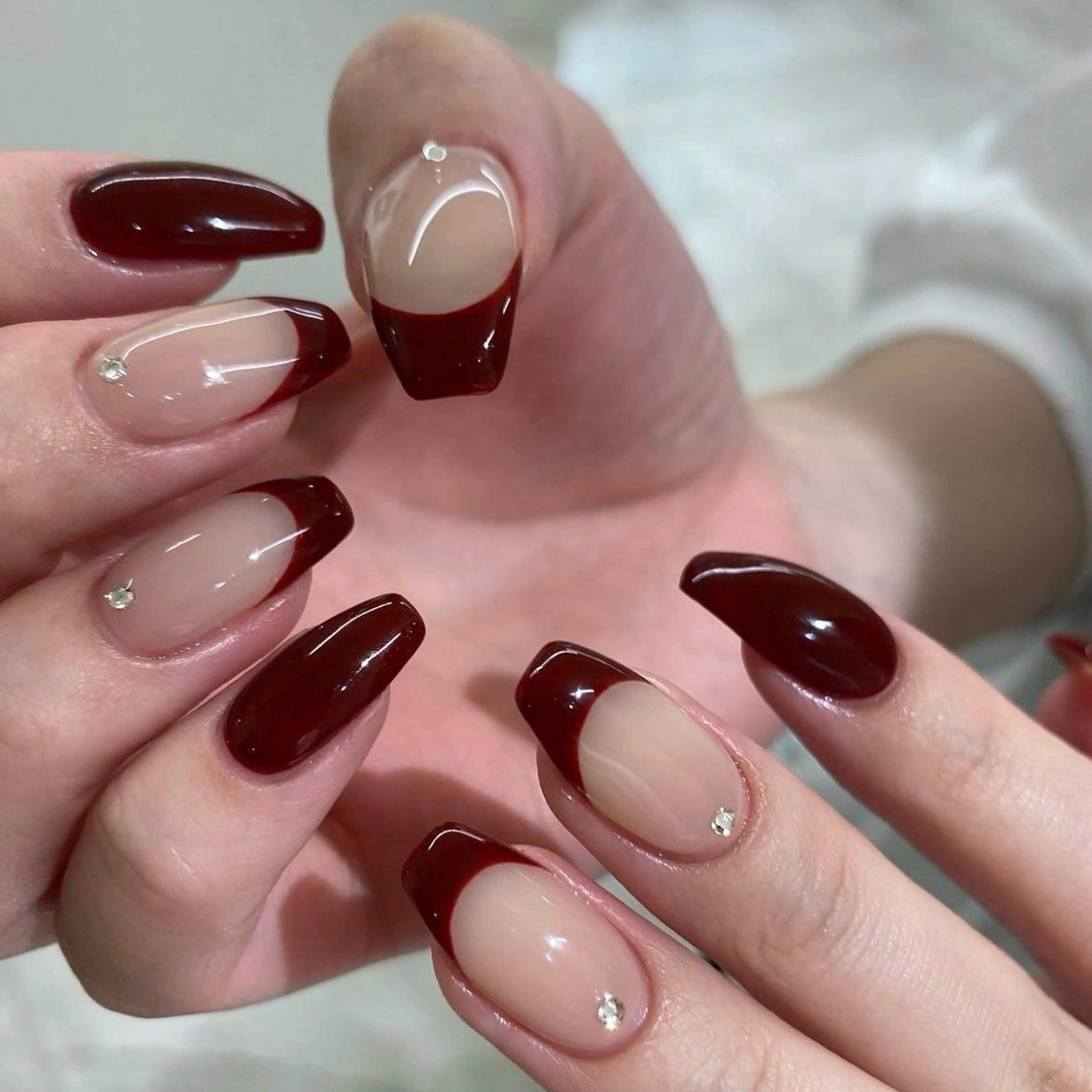 ネイル 韓国ネイル 持ち込み ニュアンスネイル ネイルチップ 冬ネイル LISA ANA.CHUOのネイルデザイン